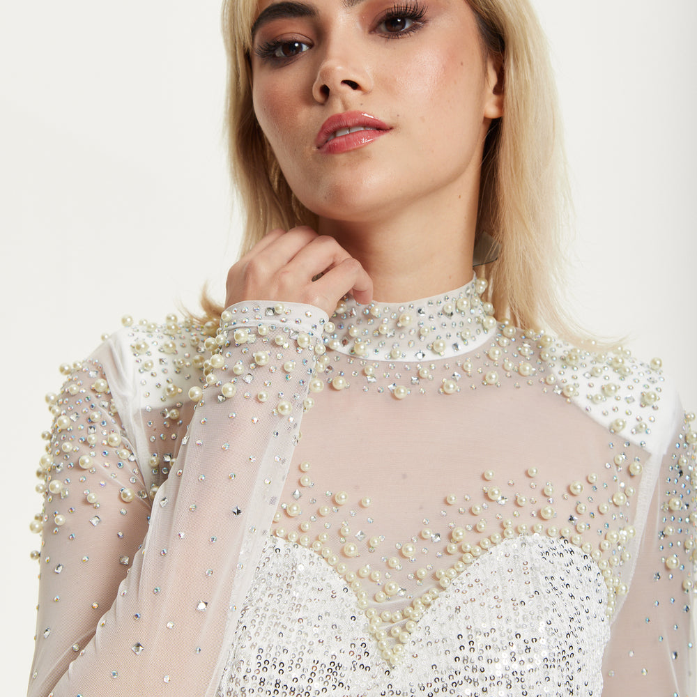 
                  
                    Pearl Sequin Two Piece Maxi Set
                  
                