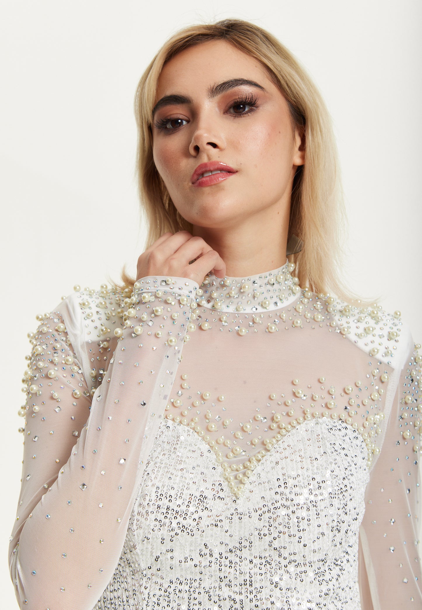 
                  
                    Pearl Sequin Two Piece Maxi Set
                  
                