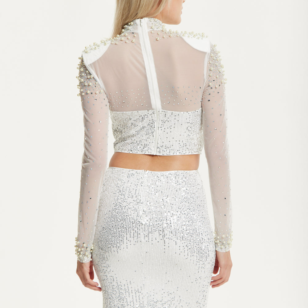 
                  
                    Pearl Sequin Two Piece Maxi Set
                  
                