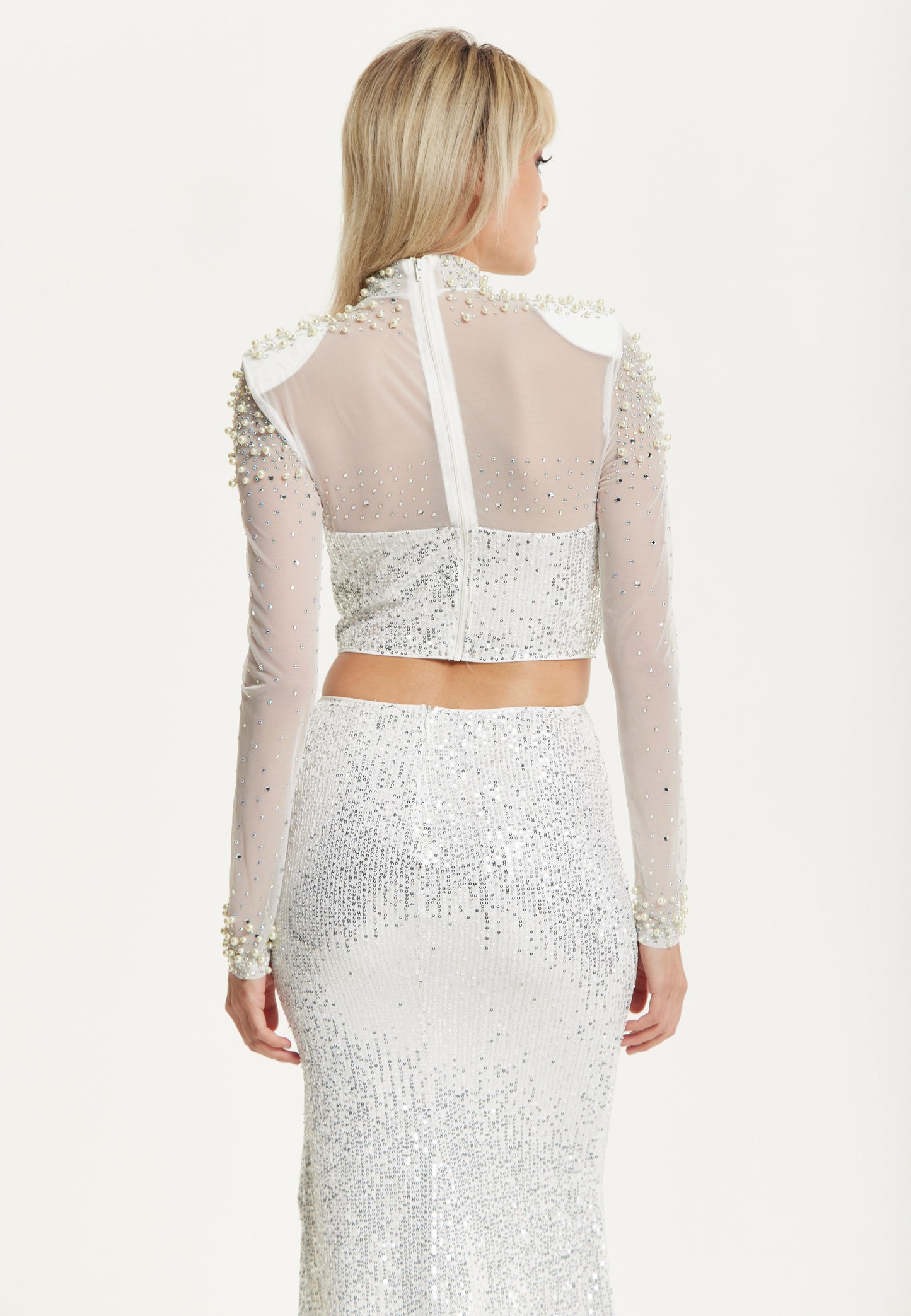 
                  
                    Pearl Sequin Two Piece Maxi Set
                  
                