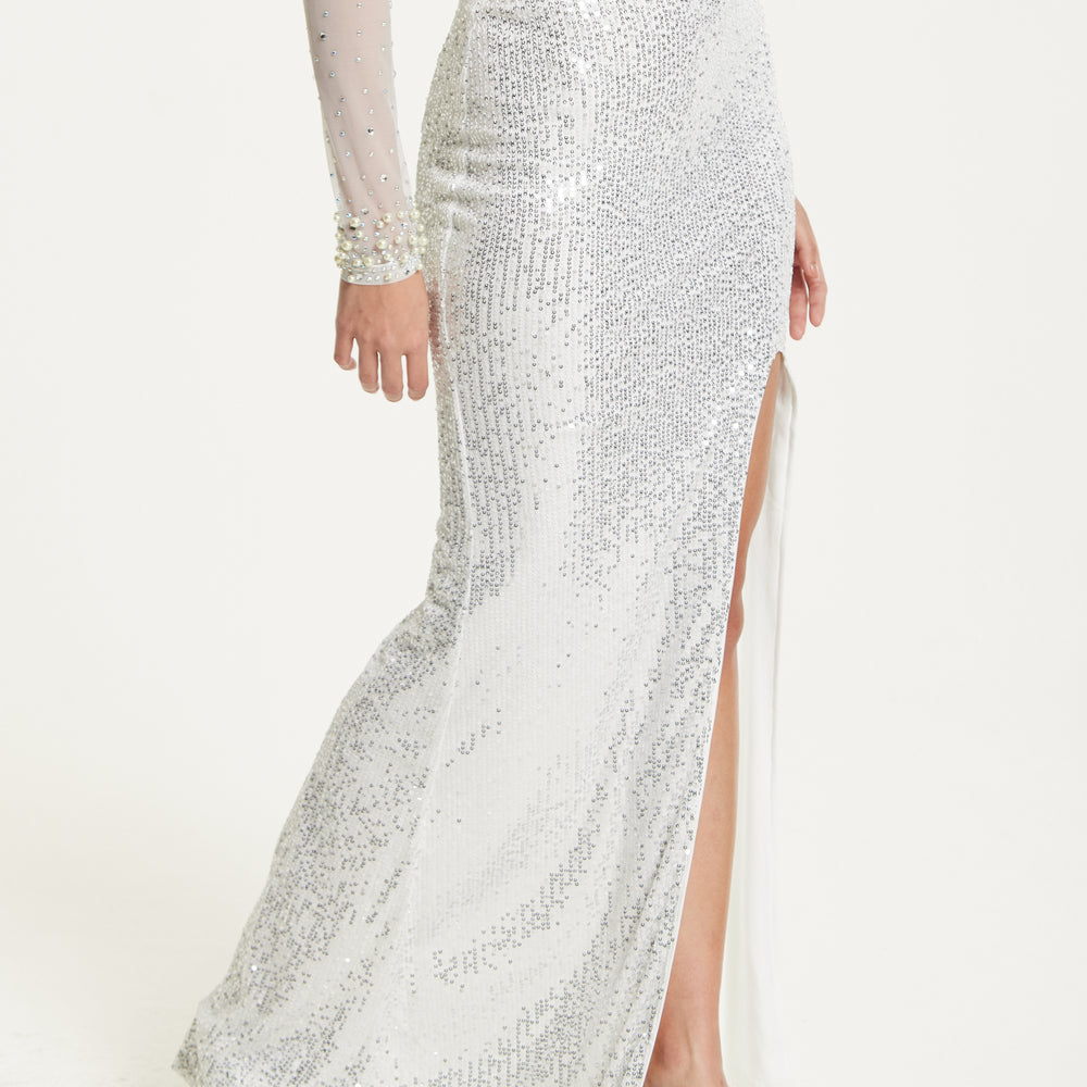 
                  
                    Pearl Sequin Two Piece Maxi Set
                  
                