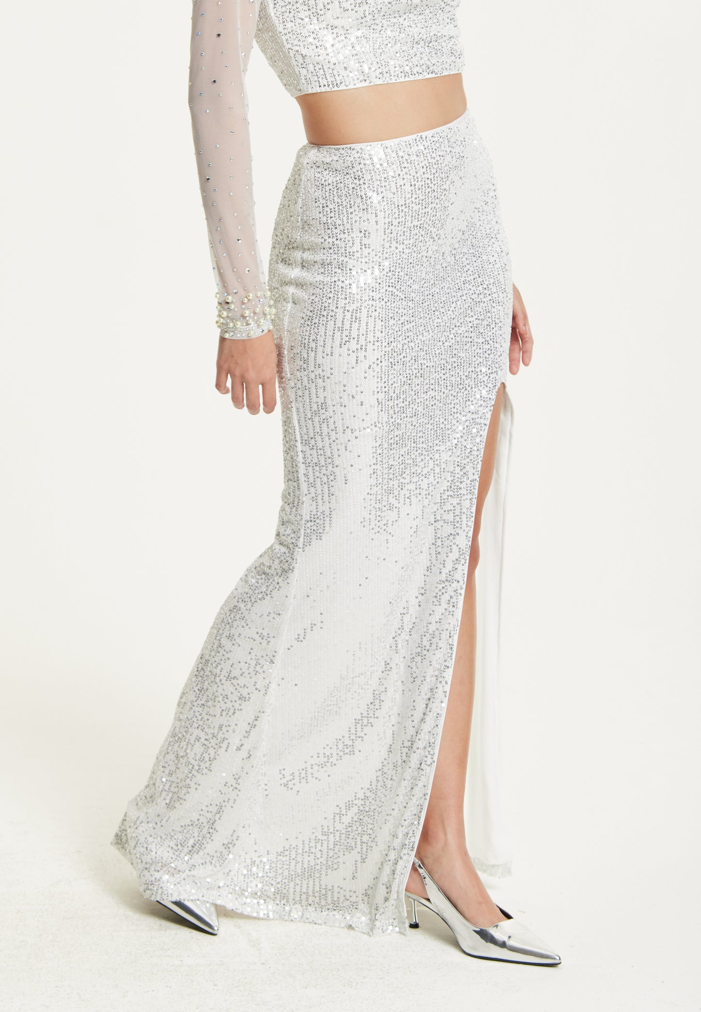 
                  
                    Pearl Sequin Two Piece Maxi Set
                  
                