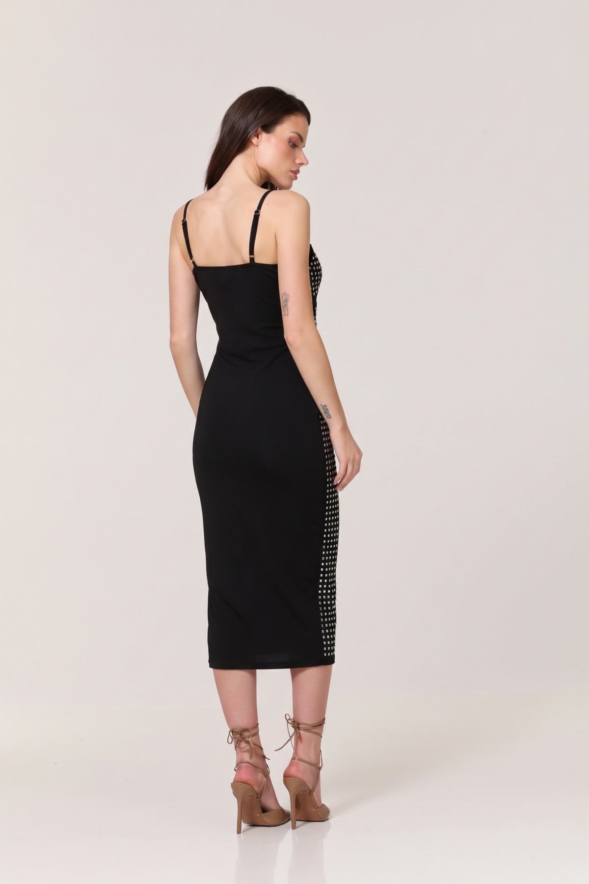 
                  
                    Black Diamante Bodycon Midi Dress
                  
                