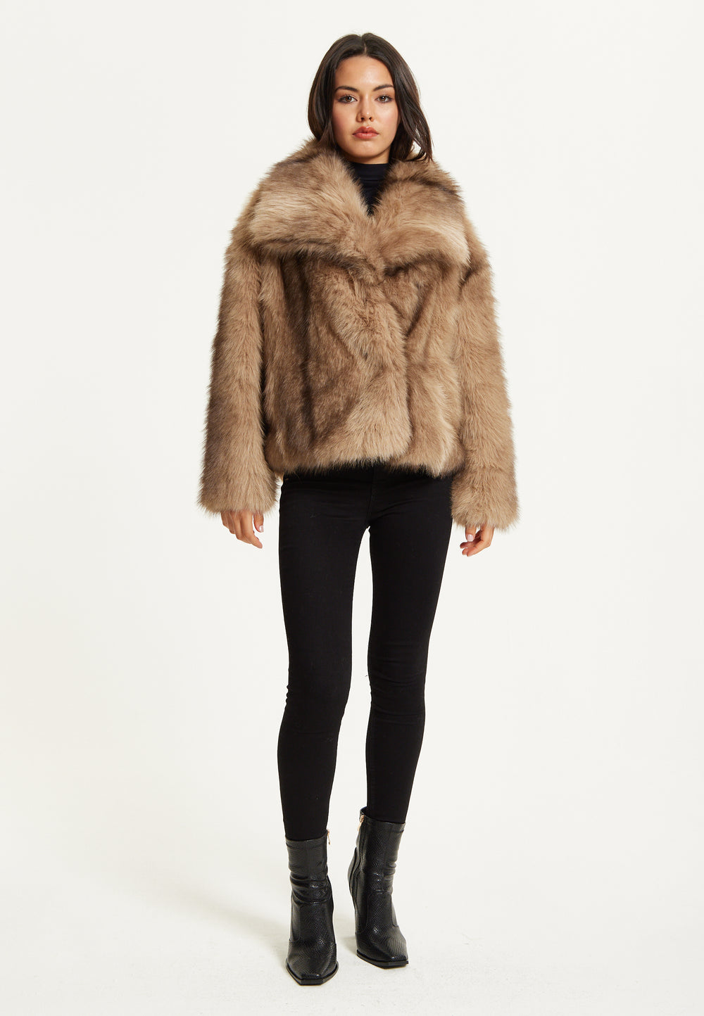 Camel Faux Fur Coat