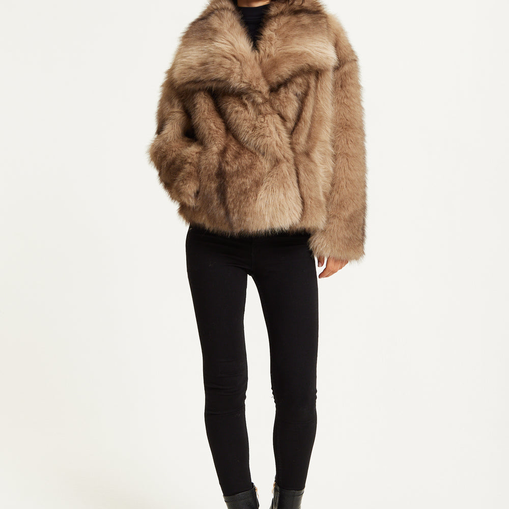 
                  
                    Camel Faux Fur Coat
                  
                