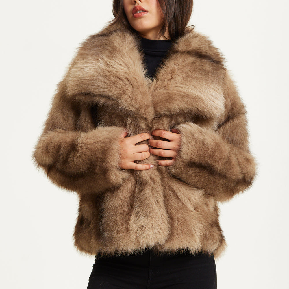 
                  
                    Camel Faux Fur Coat
                  
                