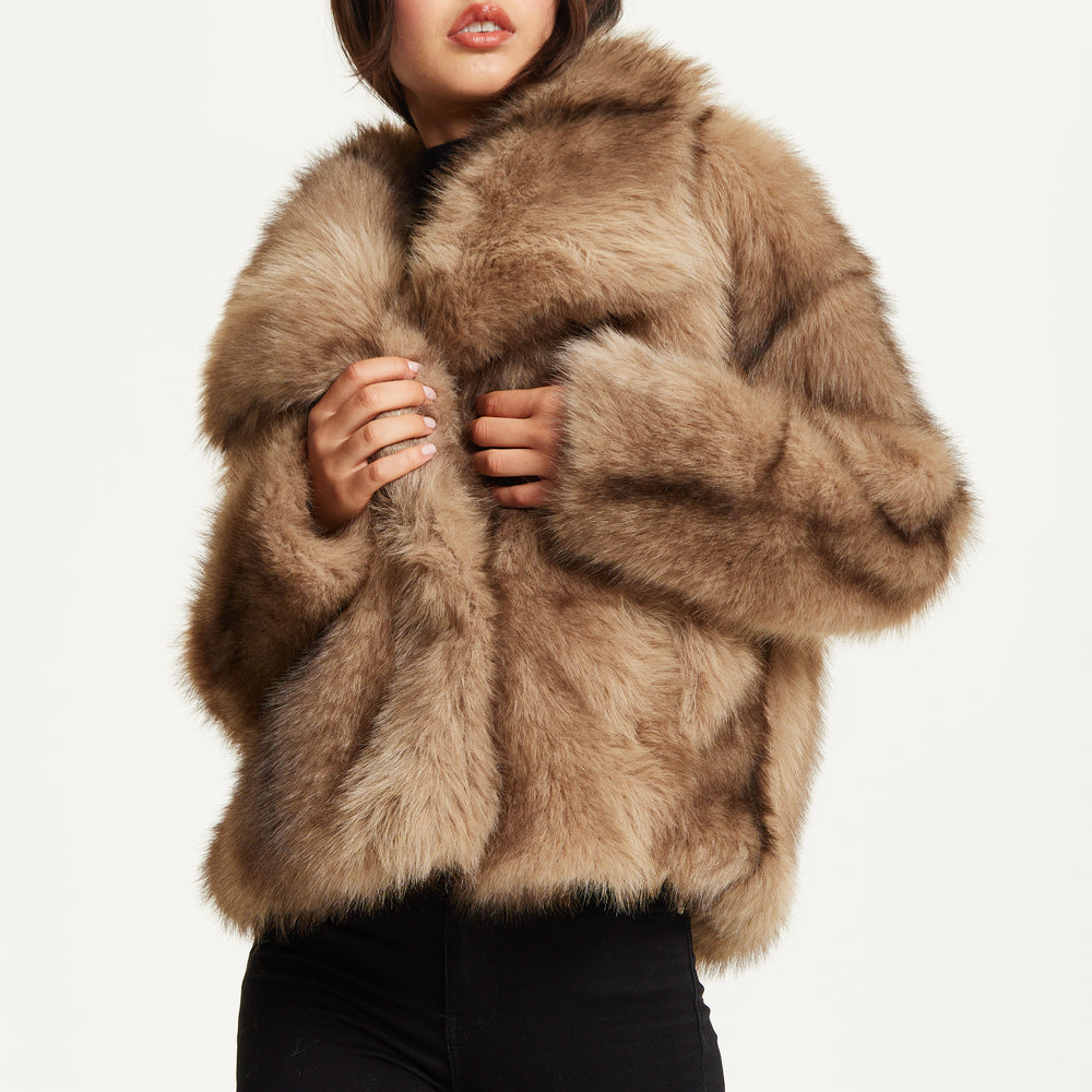 
                  
                    Camel Faux Fur Coat
                  
                