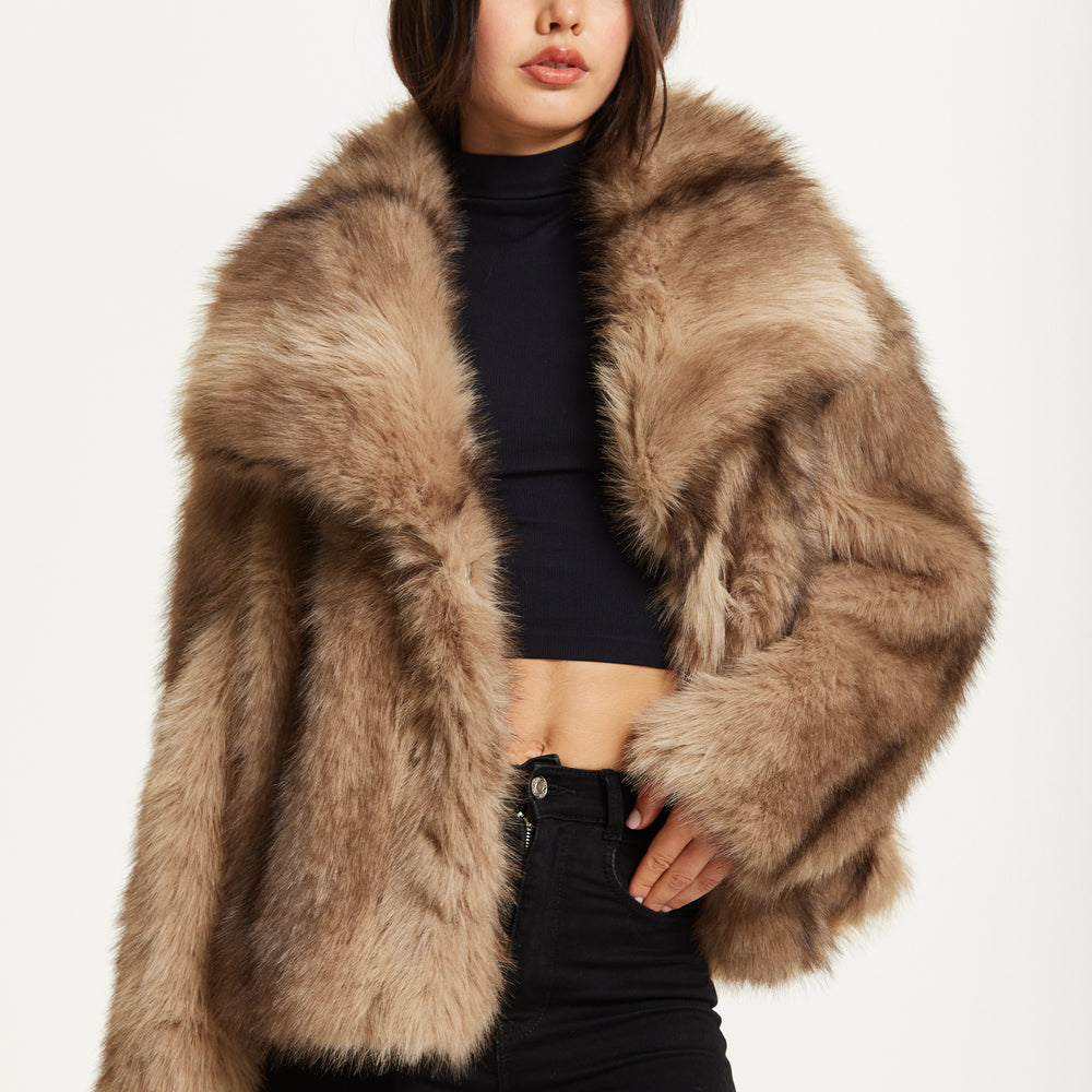 
                  
                    Camel Faux Fur Coat
                  
                