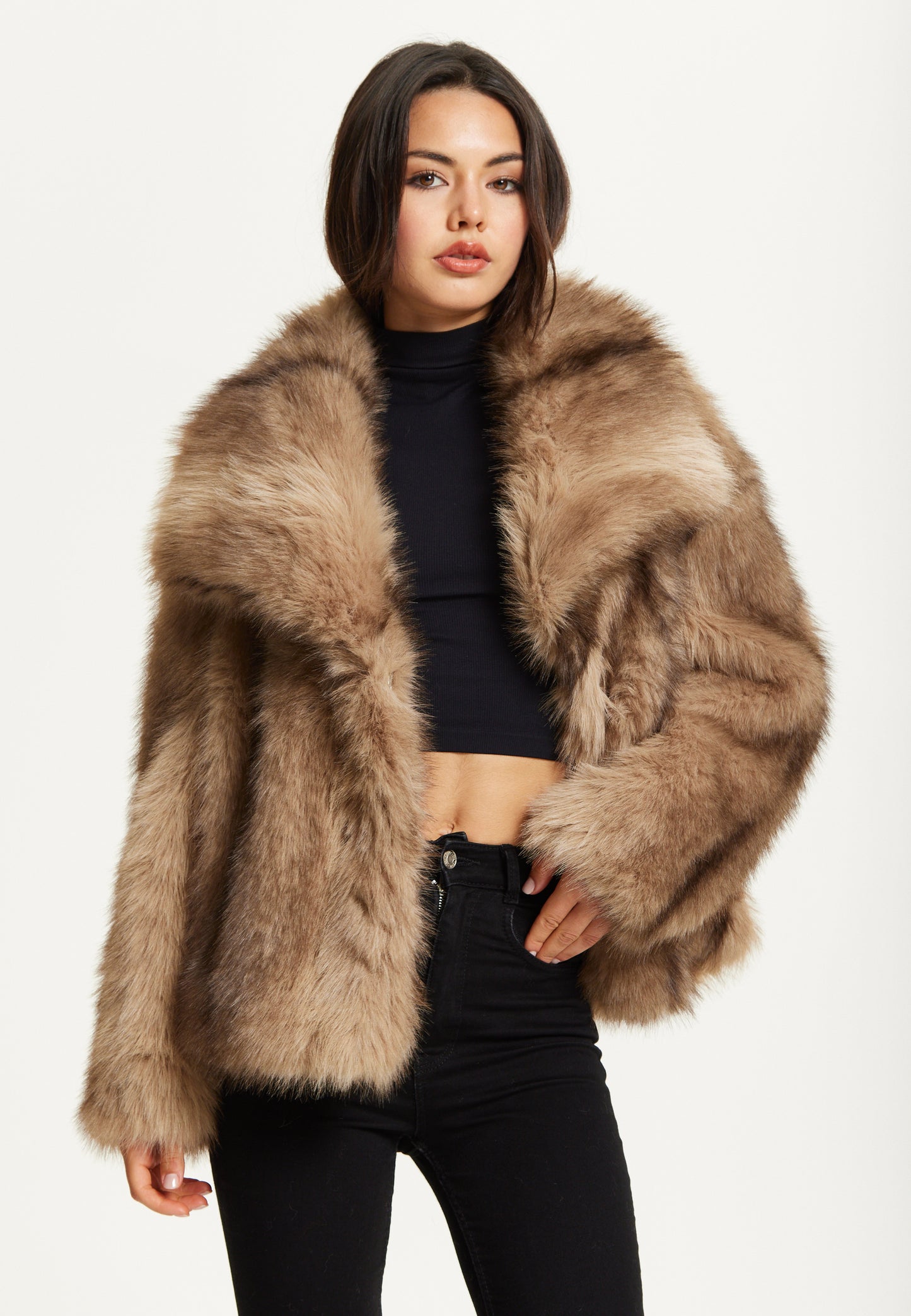 
                  
                    Camel Faux Fur Coat
                  
                