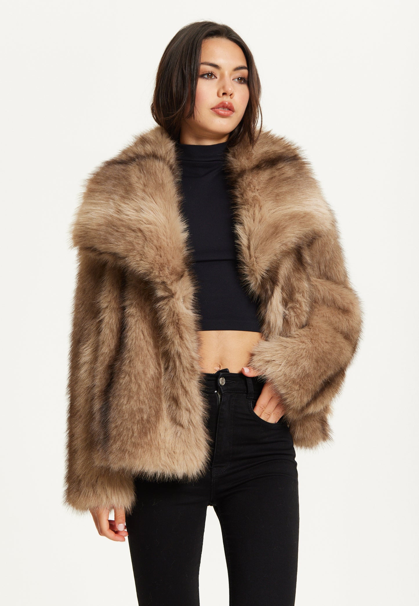 
                  
                    Camel Faux Fur Coat
                  
                