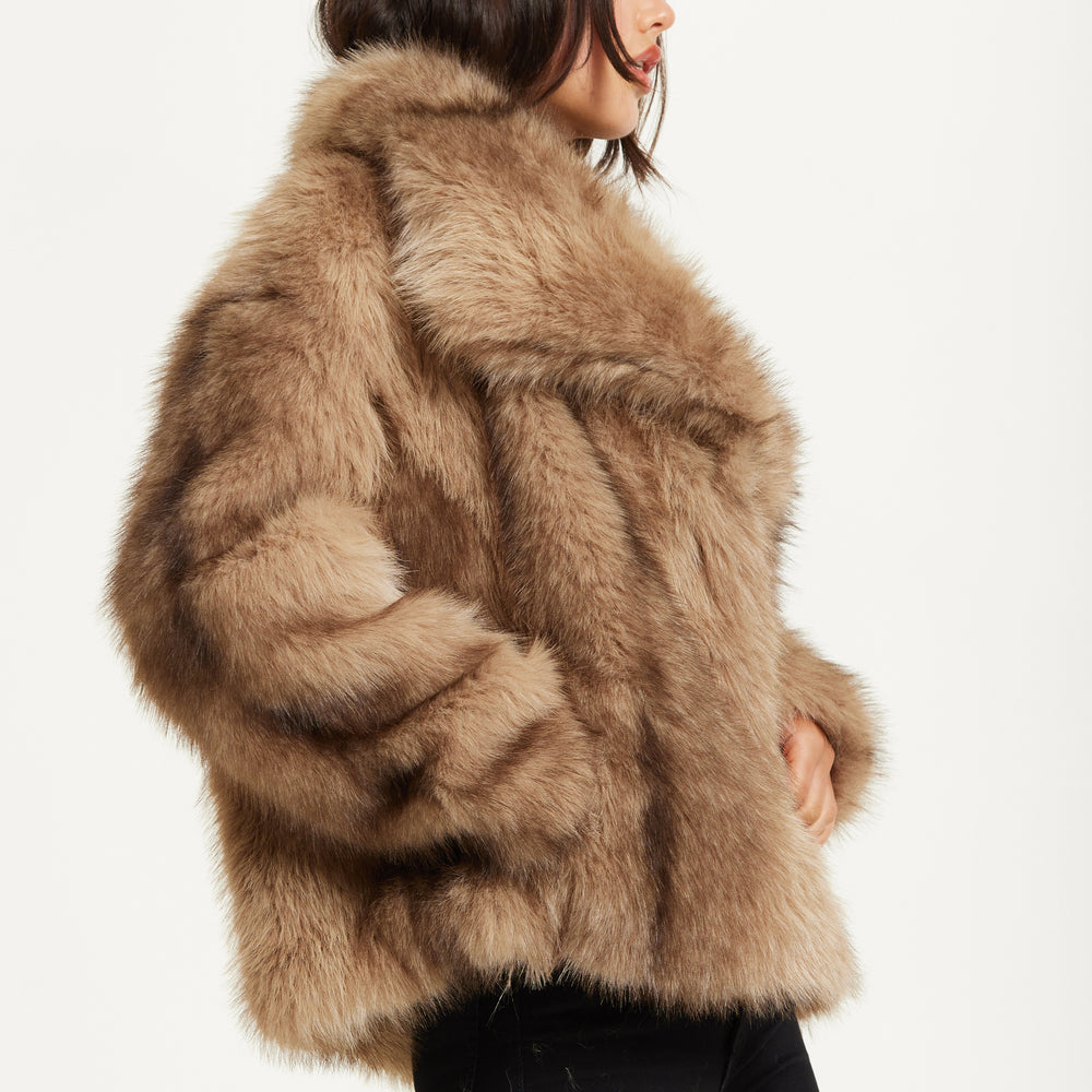 
                  
                    Camel Faux Fur Coat
                  
                