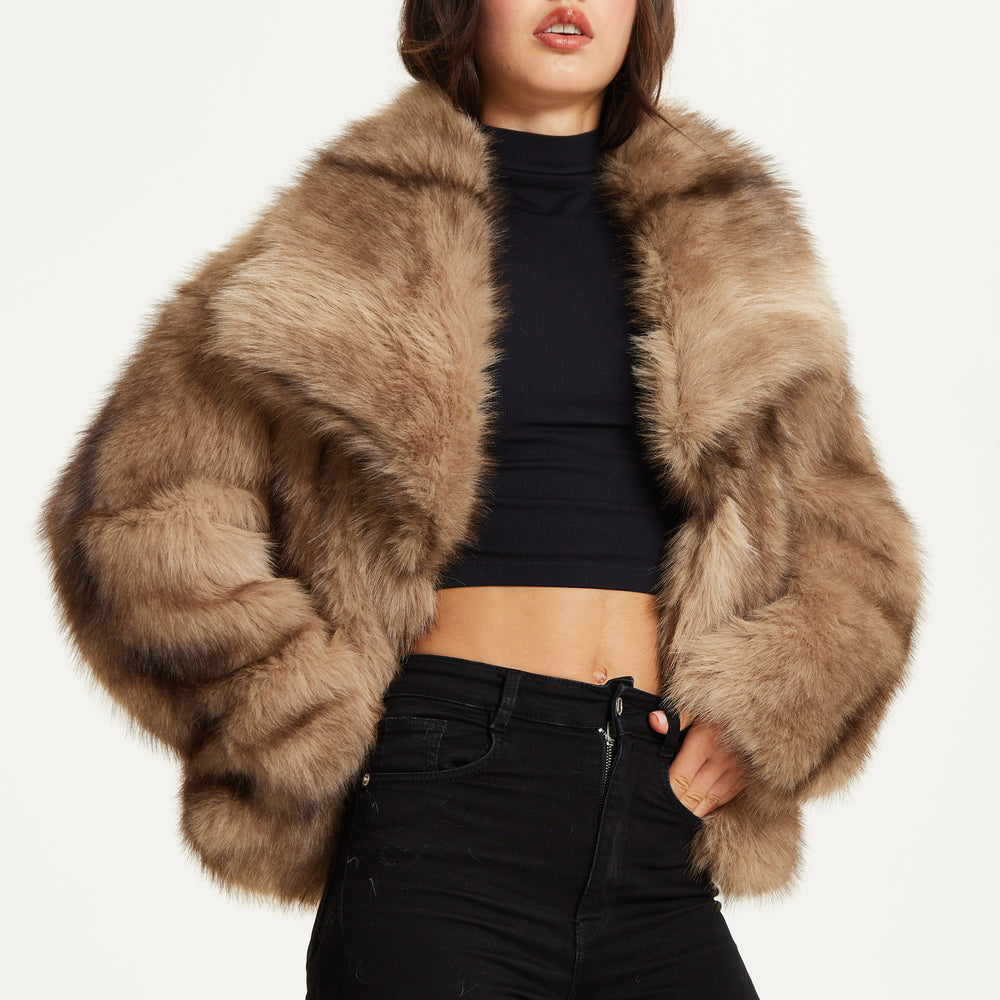 
                  
                    Camel Faux Fur Coat
                  
                