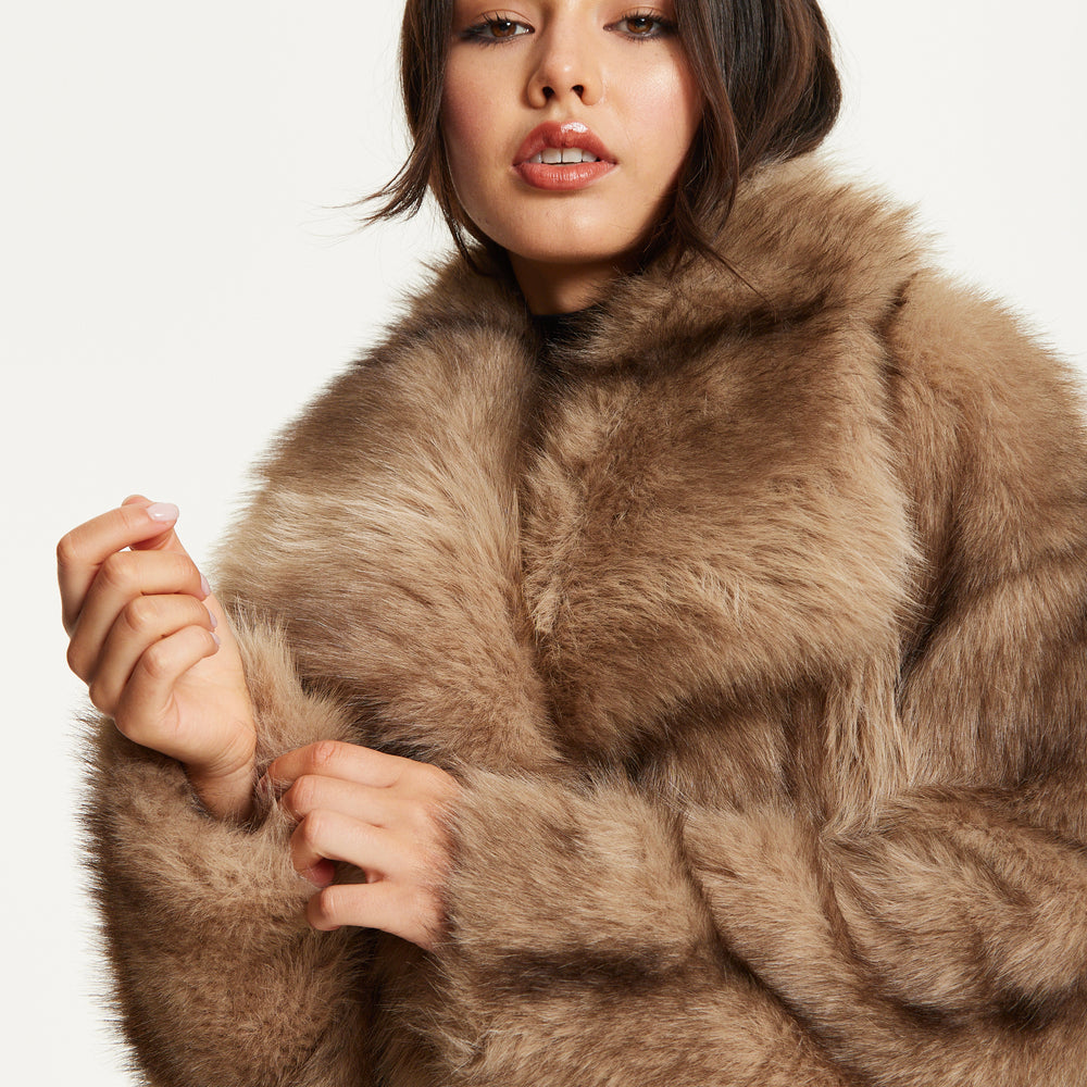 
                  
                    Camel Faux Fur Coat
                  
                