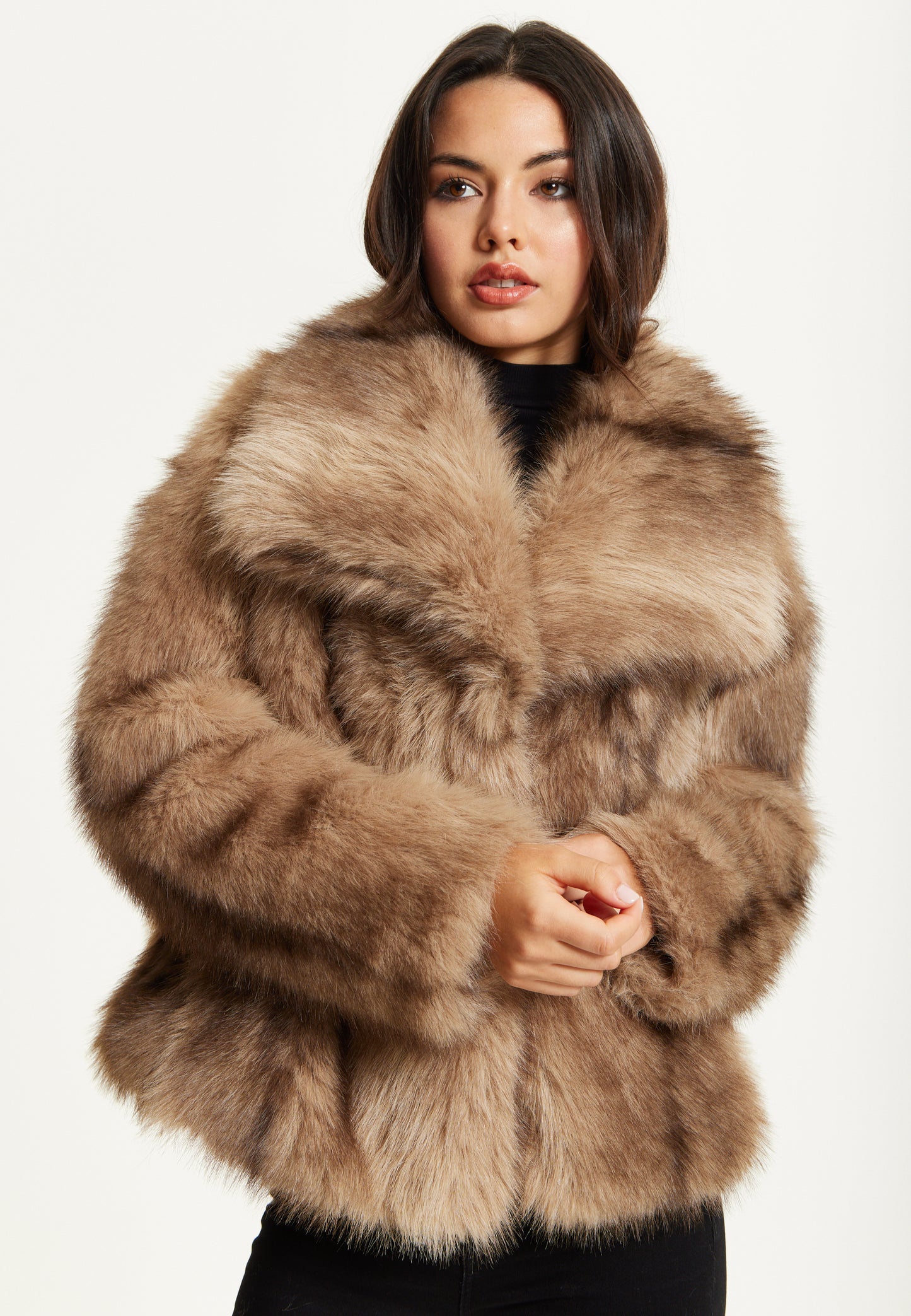 
                  
                    Camel Faux Fur Coat
                  
                