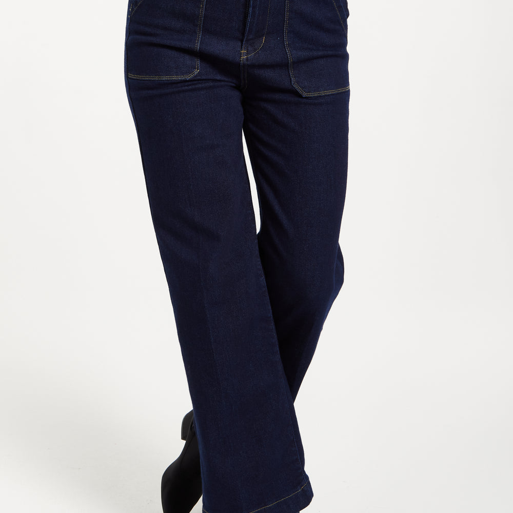 
                  
                    Liquorish High-Waisted Dark Navy Wide-Leg Jeans
                  
                