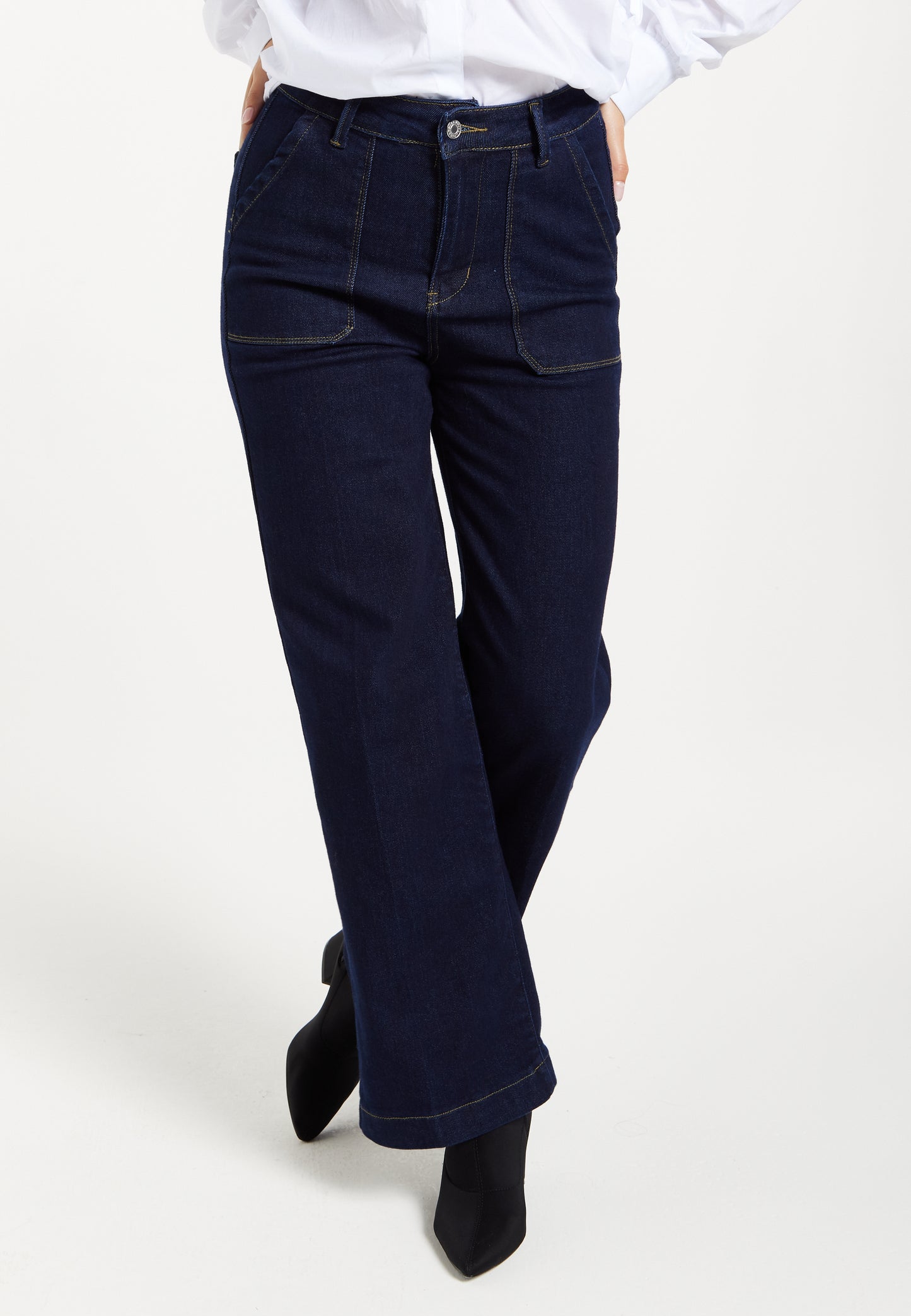 
                  
                    Liquorish High-Waisted Dark Navy Wide-Leg Jeans
                  
                