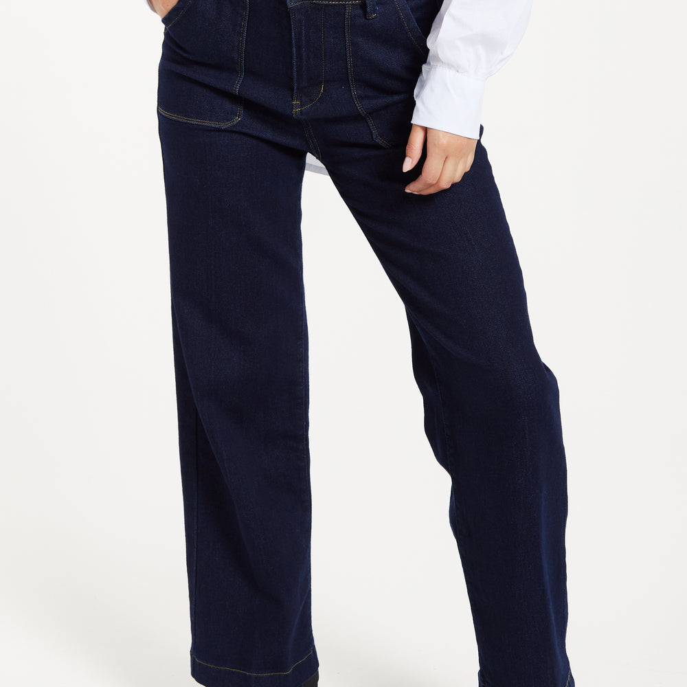 
                  
                    Liquorish High-Waisted Dark Navy Wide-Leg Jeans
                  
                