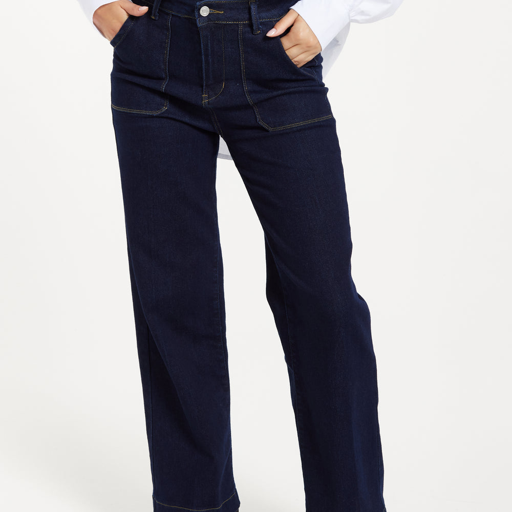 
                  
                    Liquorish High-Waisted Dark Navy Wide-Leg Jeans
                  
                