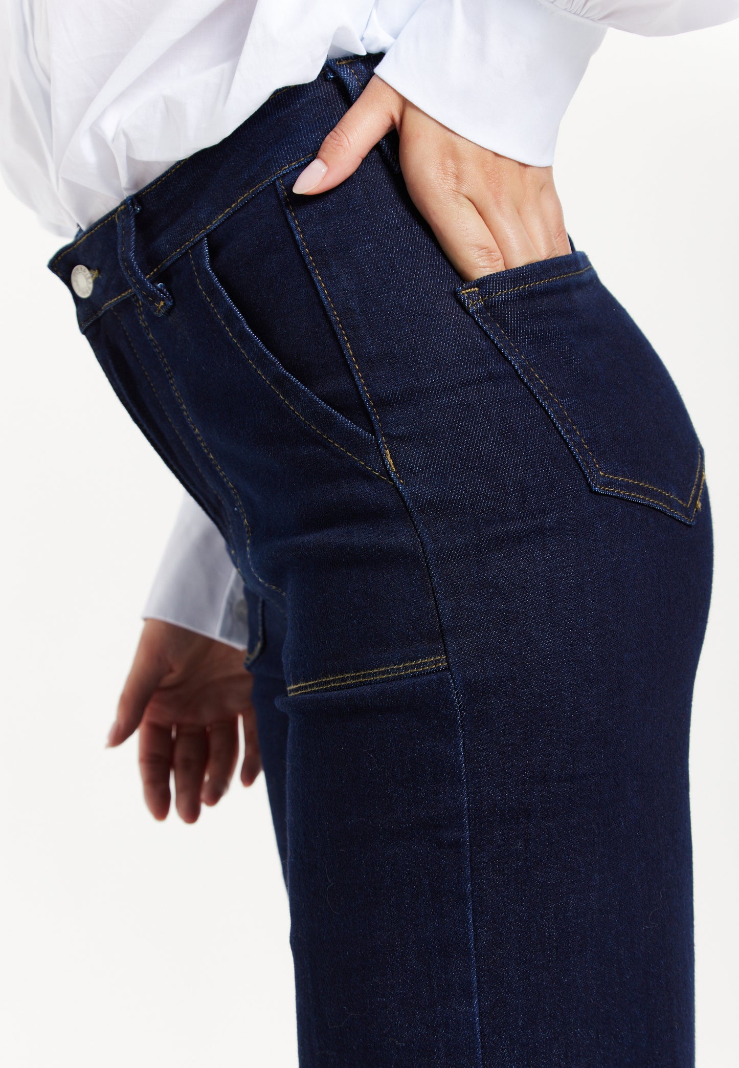 
                  
                    Liquorish High-Waisted Dark Navy Wide-Leg Jeans
                  
                