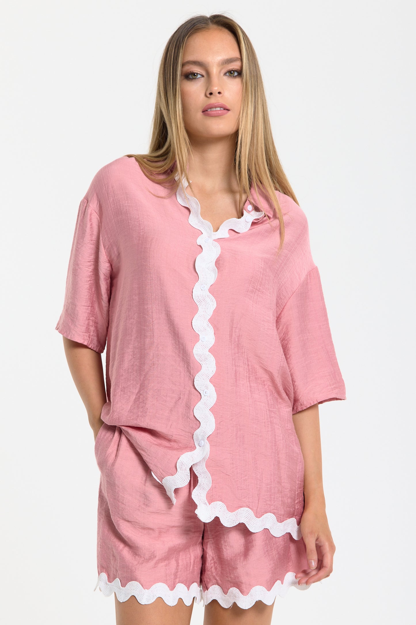 
                  
                    Pink Ric Rac Trim Co-Ord Set
                  
                