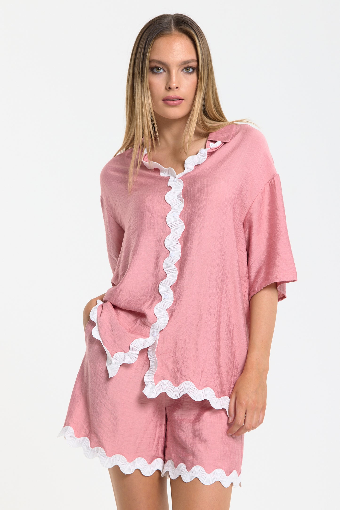 
                  
                    Pink Ric Rac Trim Co-Ord Set
                  
                