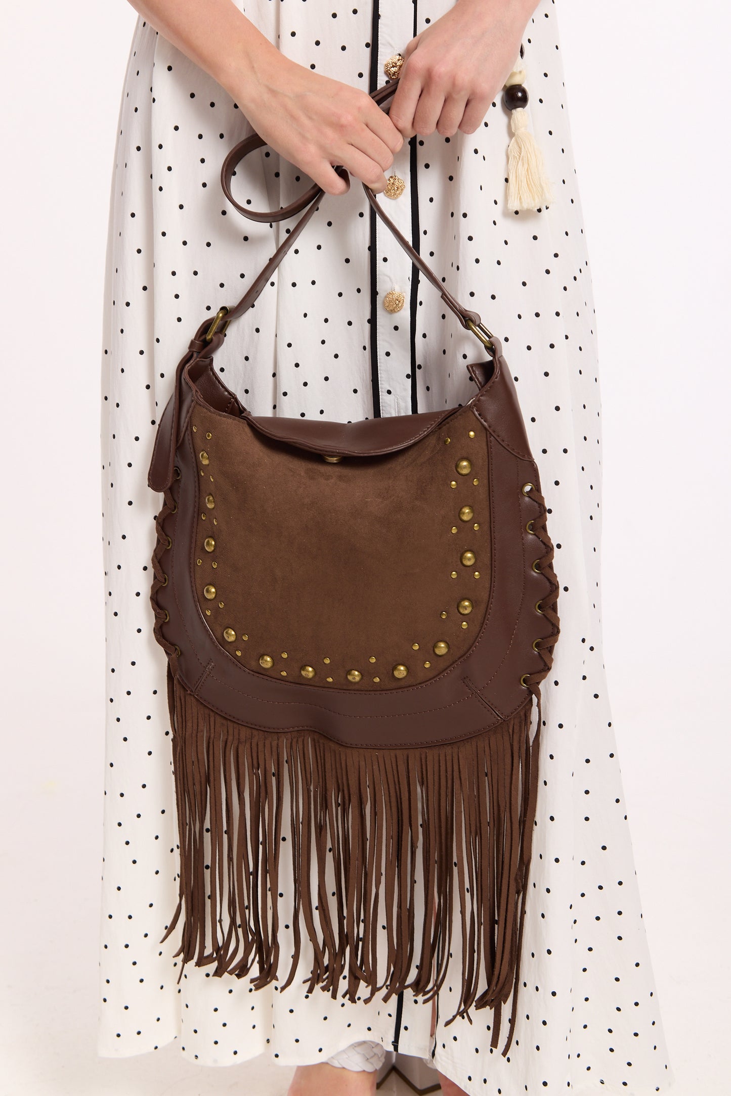 
                  
                    Brown Fringe Crossbody Bag
                  
                