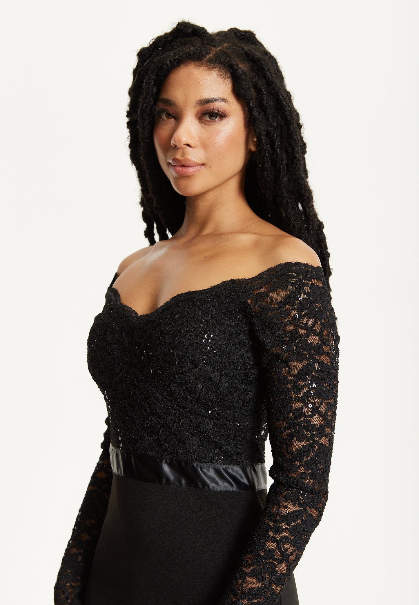 
                  
                    Black Lace Long Sleeve Maxi Dress
                  
                