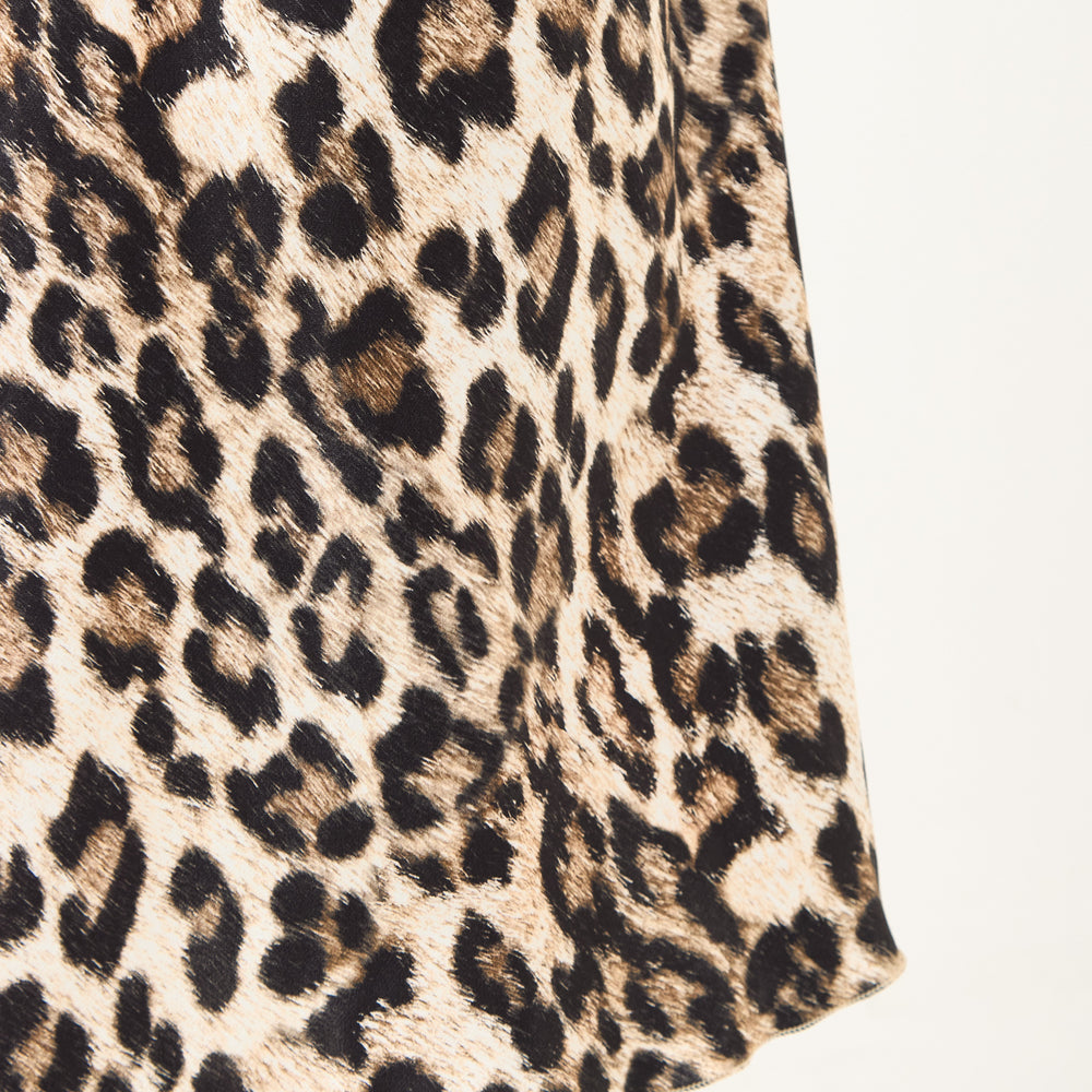 
                  
                    Leopard Print Satin Midi Skirt
                  
                