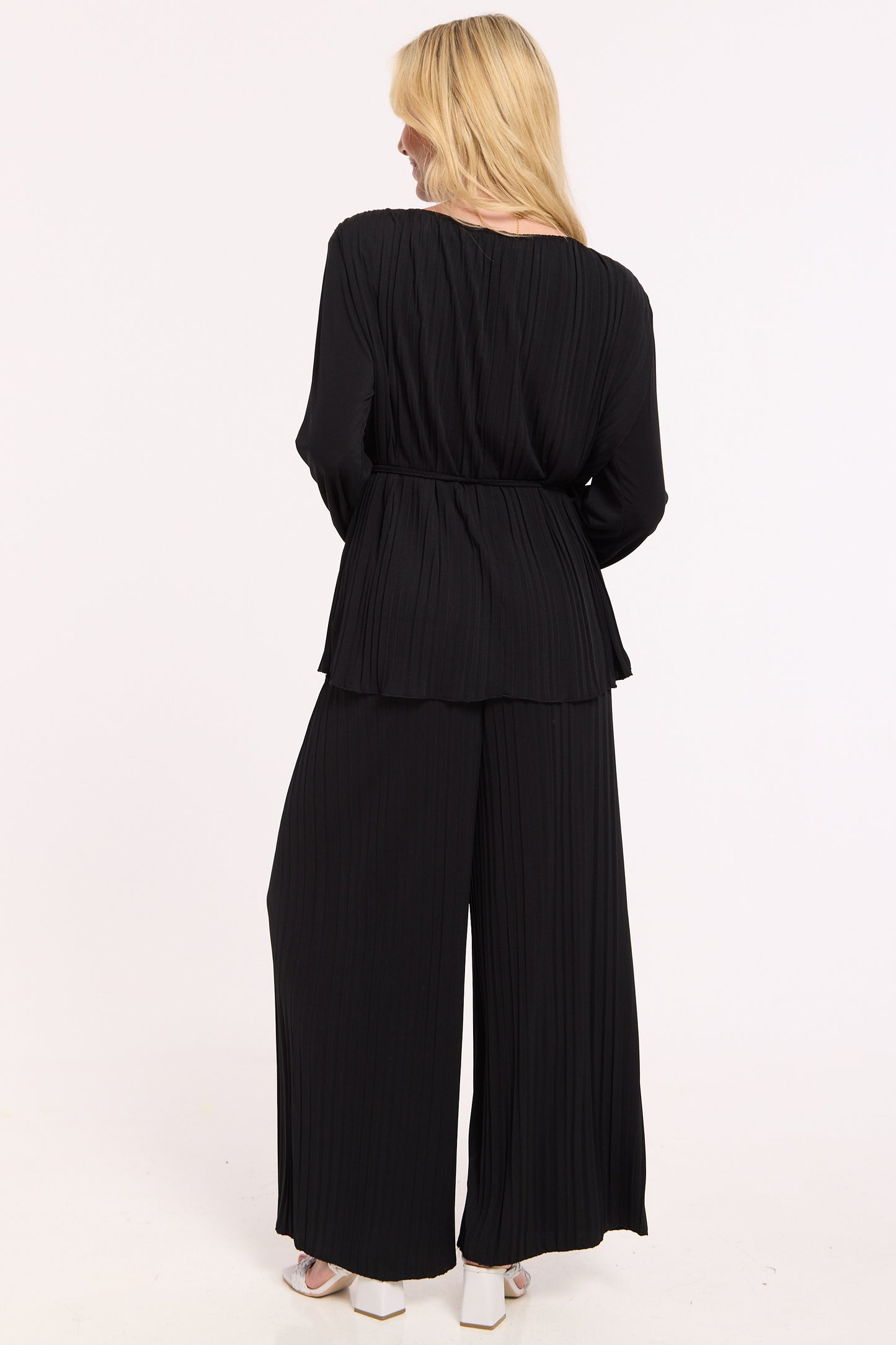 
                  
                    Black Pleated Co-Ord Top And Trousers
                  
                