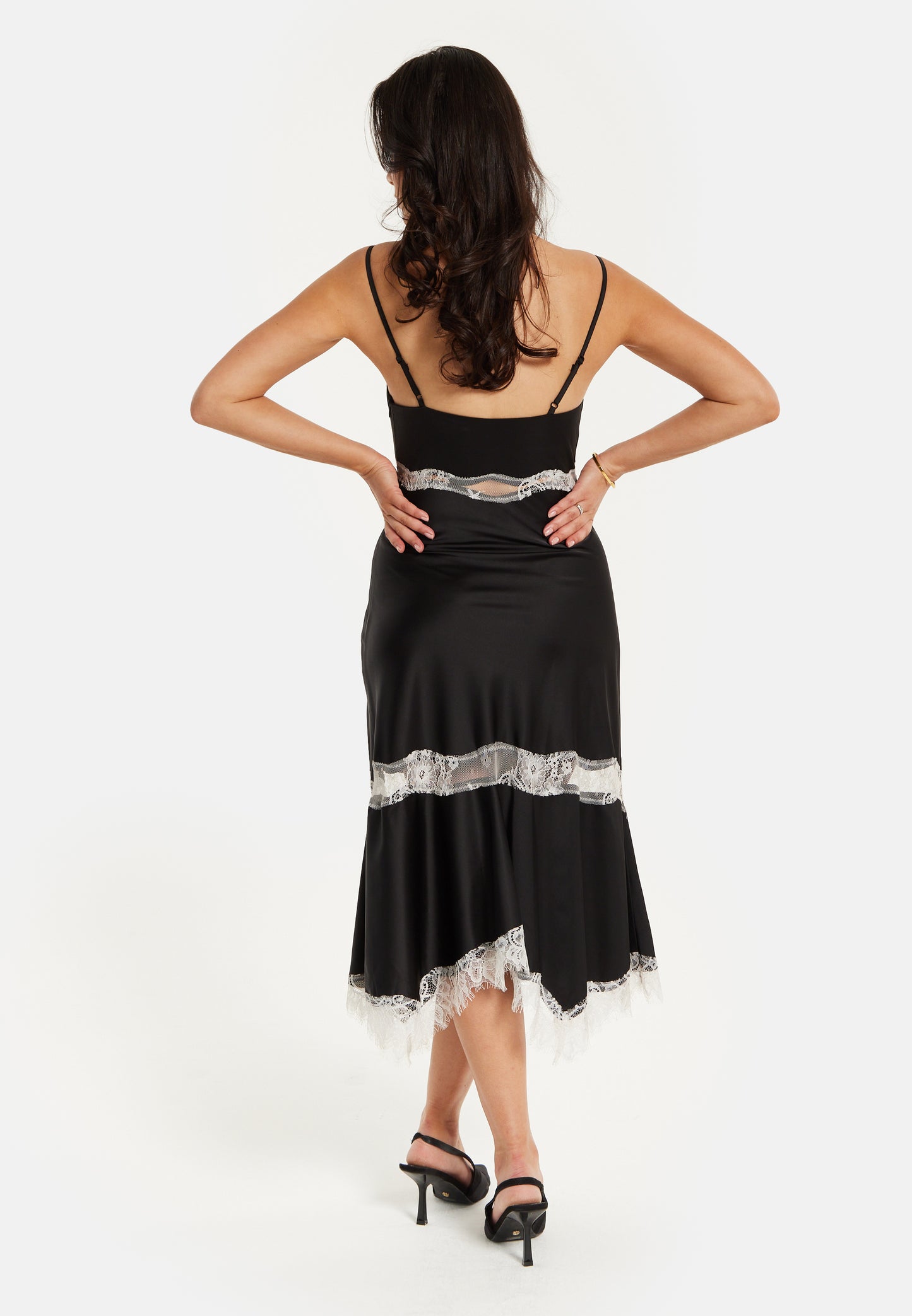 
                  
                    Liquorish Elegant Black Midi Dress With Lace Details
                  
                