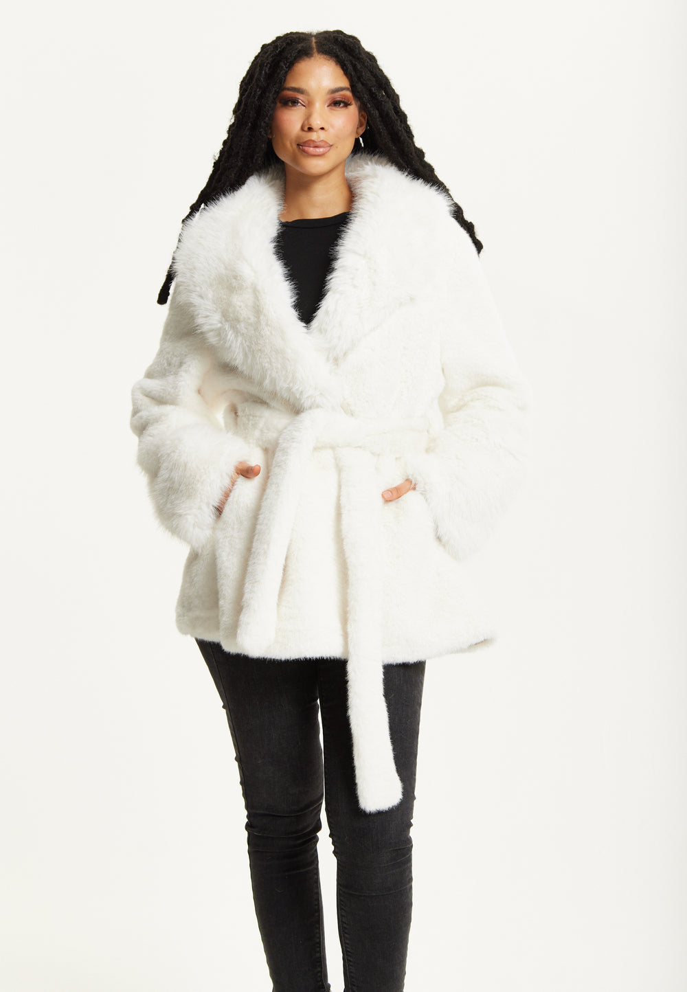 Faux Fur Coat in White