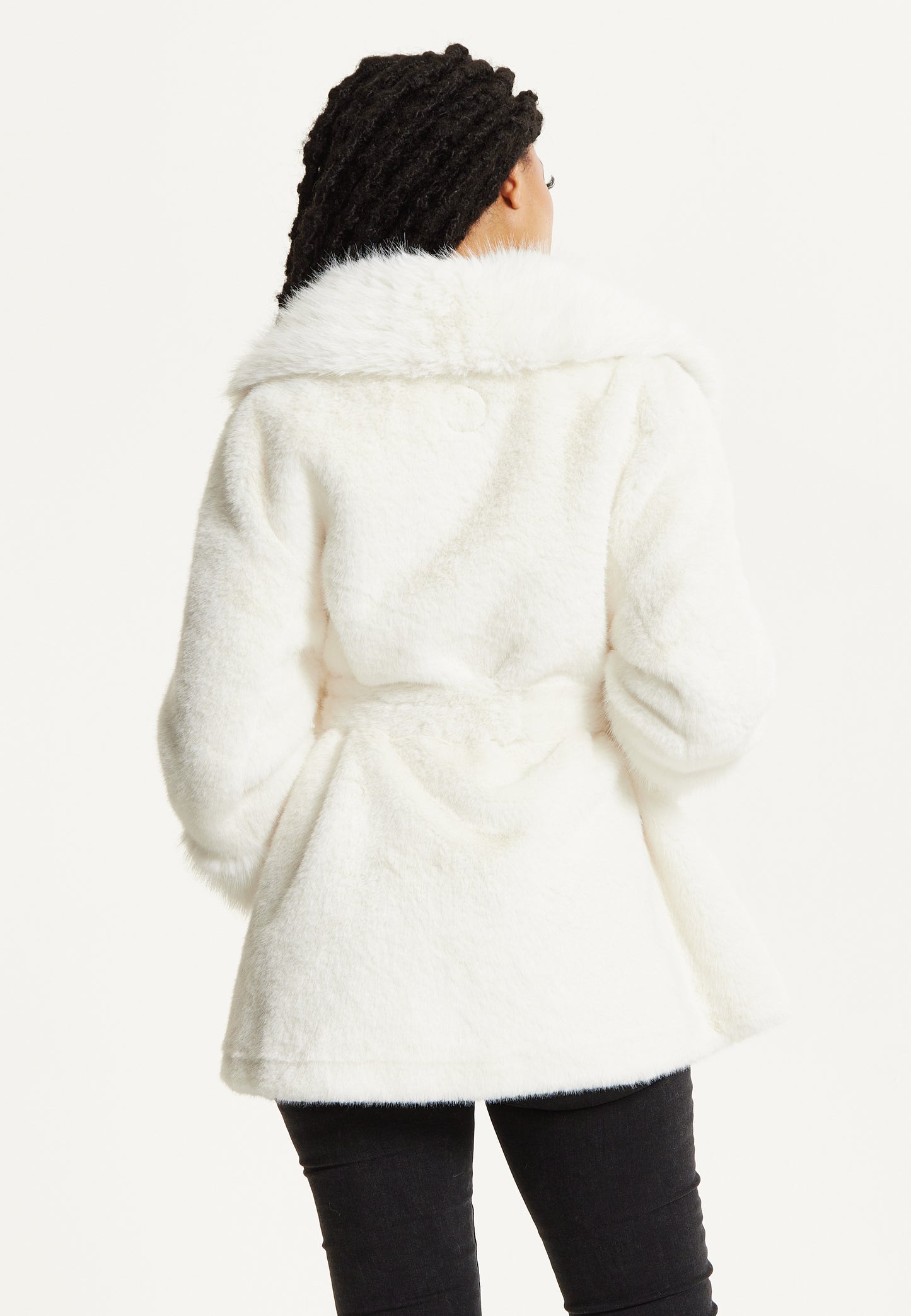 
                  
                    Faux Fur Coat in White
                  
                