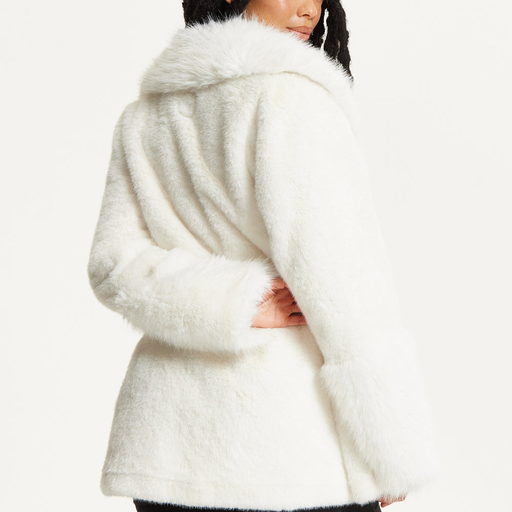 
                  
                    Faux Fur Coat in White
                  
                