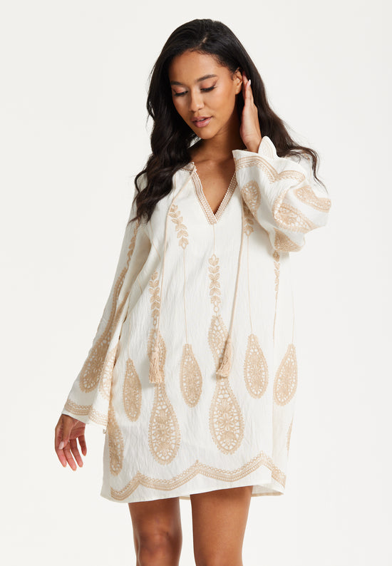 sachin and babi light blue dress Lucky brand Womens White/Blue Embroidered
