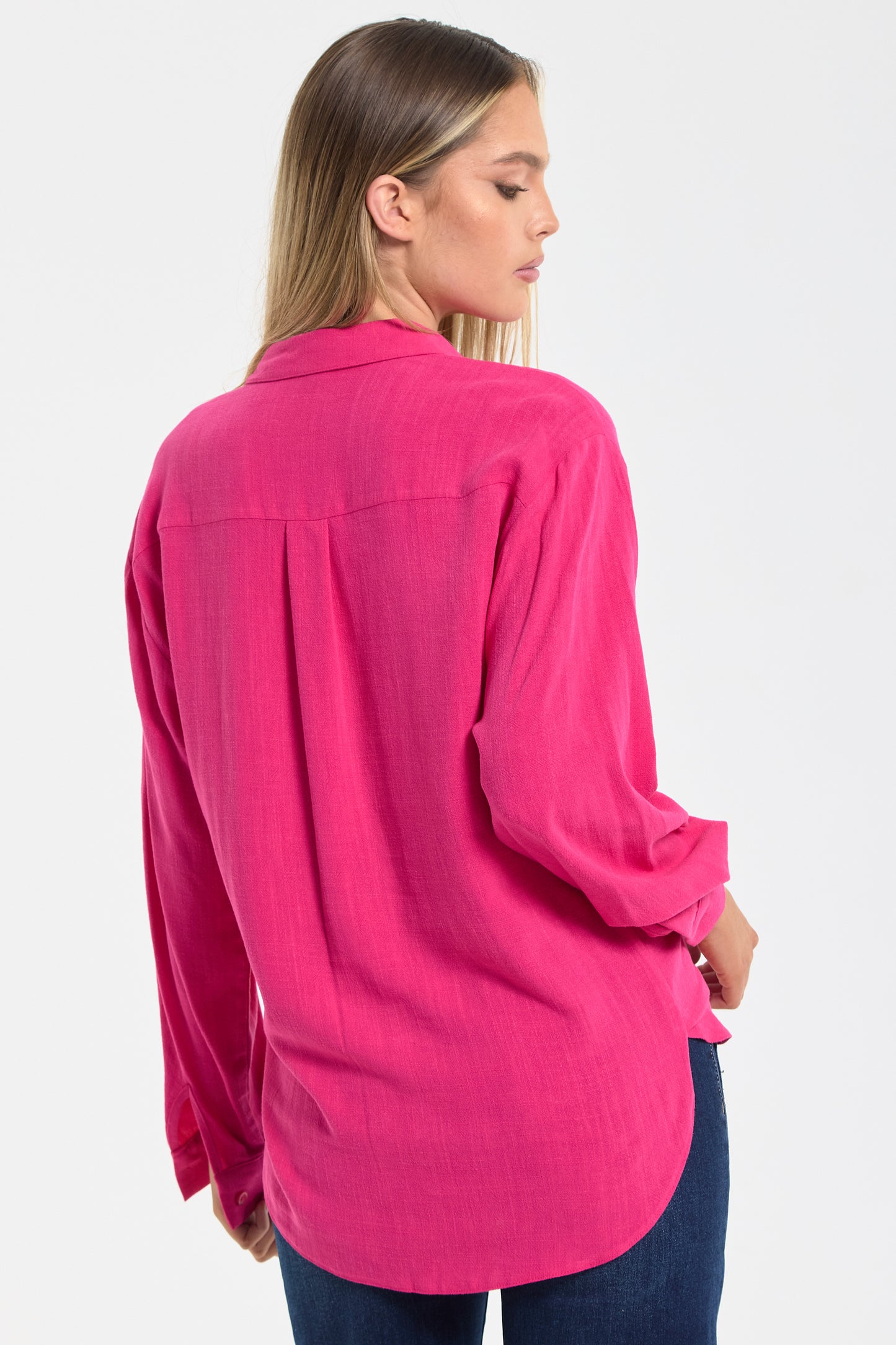 
                  
                    Hot Pink Linen Blend Relaxed Shirt
                  
                
