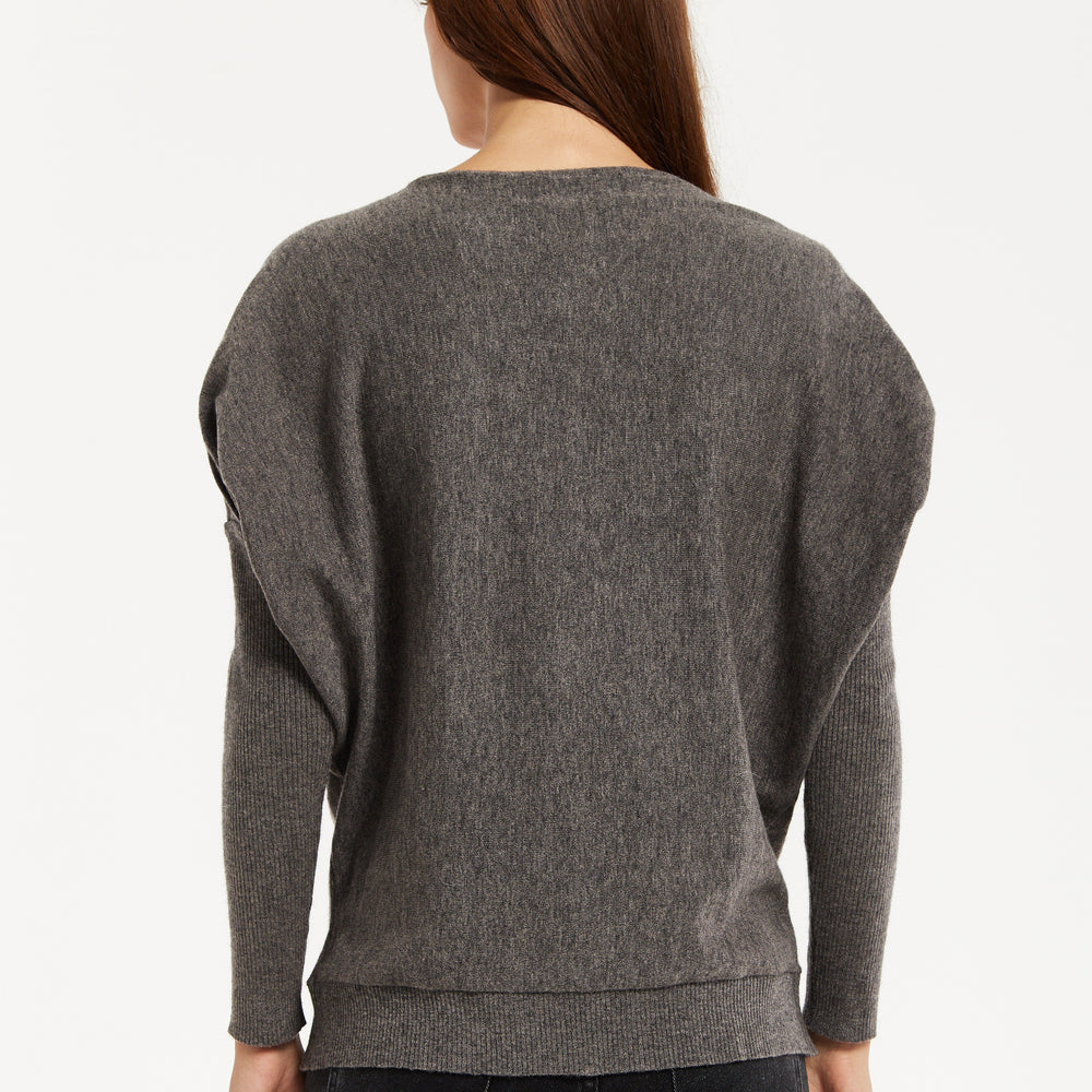 
                  
                    Women's Dark Grey Jumper with Fitted Long Sleeves and Sparkly Zebra Star Detail by Liquorish
                  
                