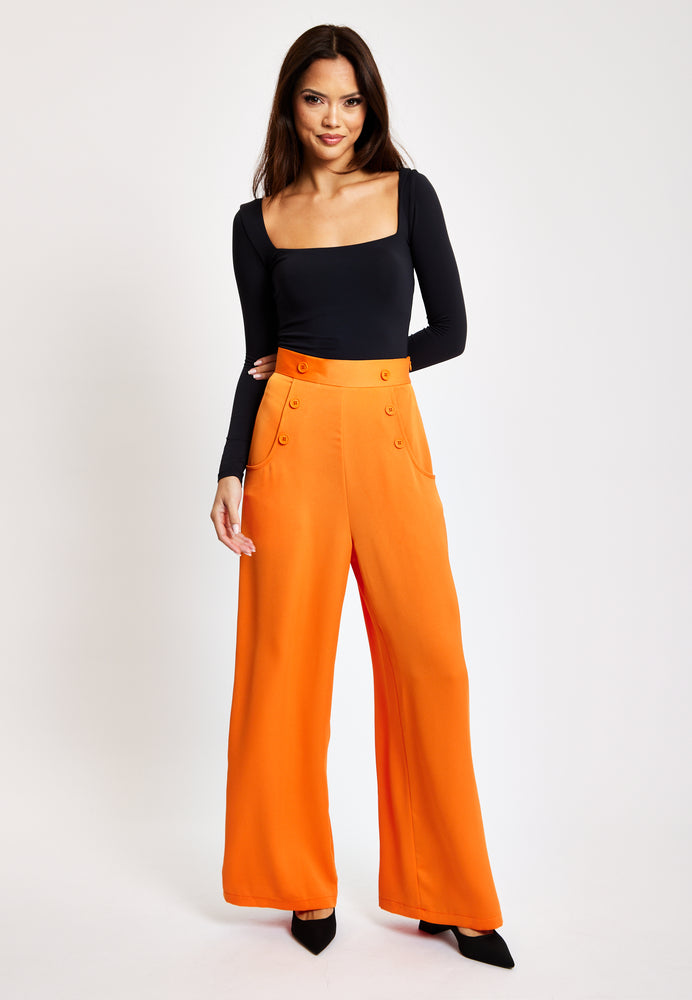 Liquorish Orange Wide Leg Trousers