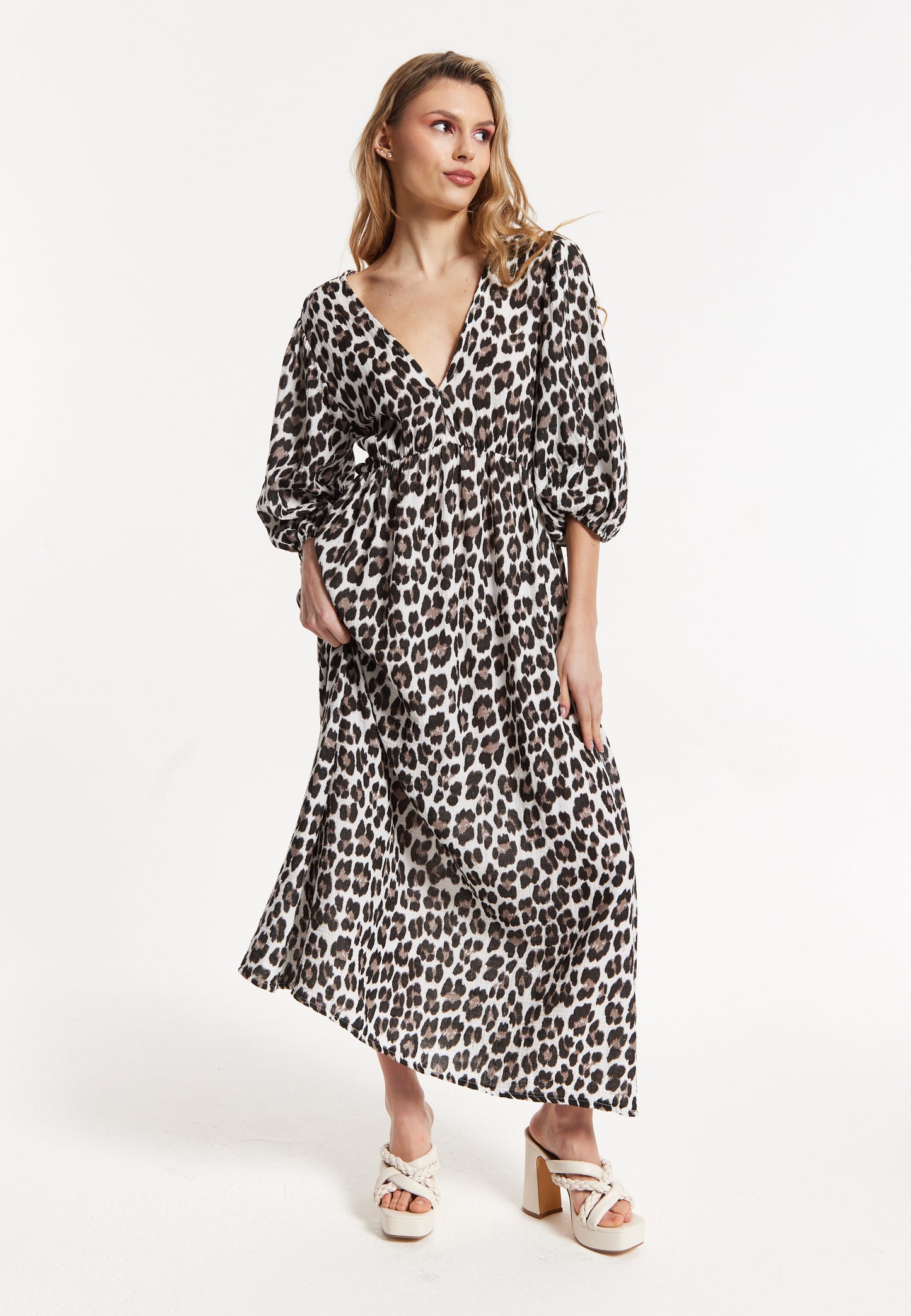 lilah corset dress in leopard bardot Lilah Corset Midi Dress In Brown Leopard