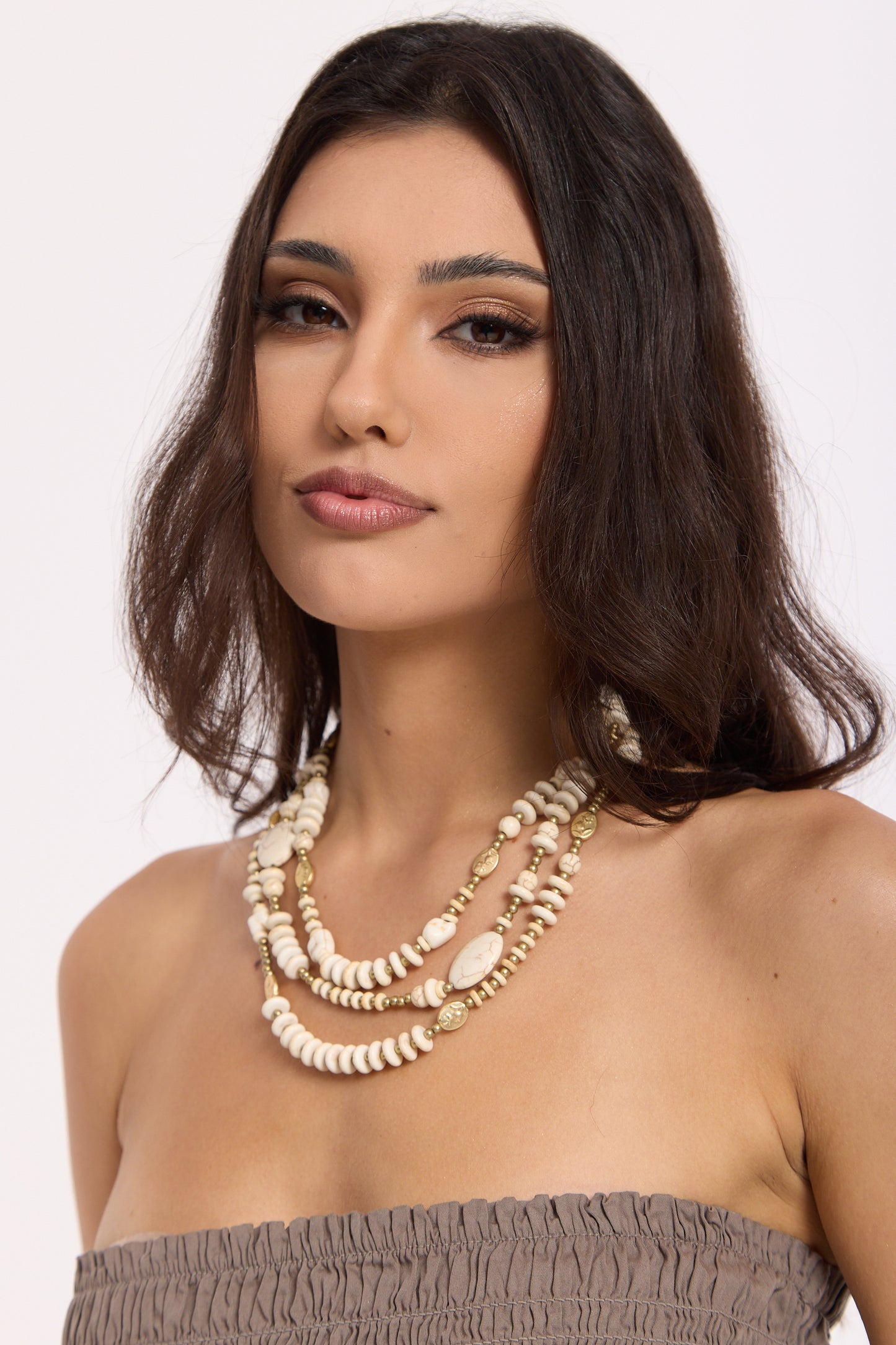 
                  
                    Layered Ivory Bead Statement Necklace
                  
                