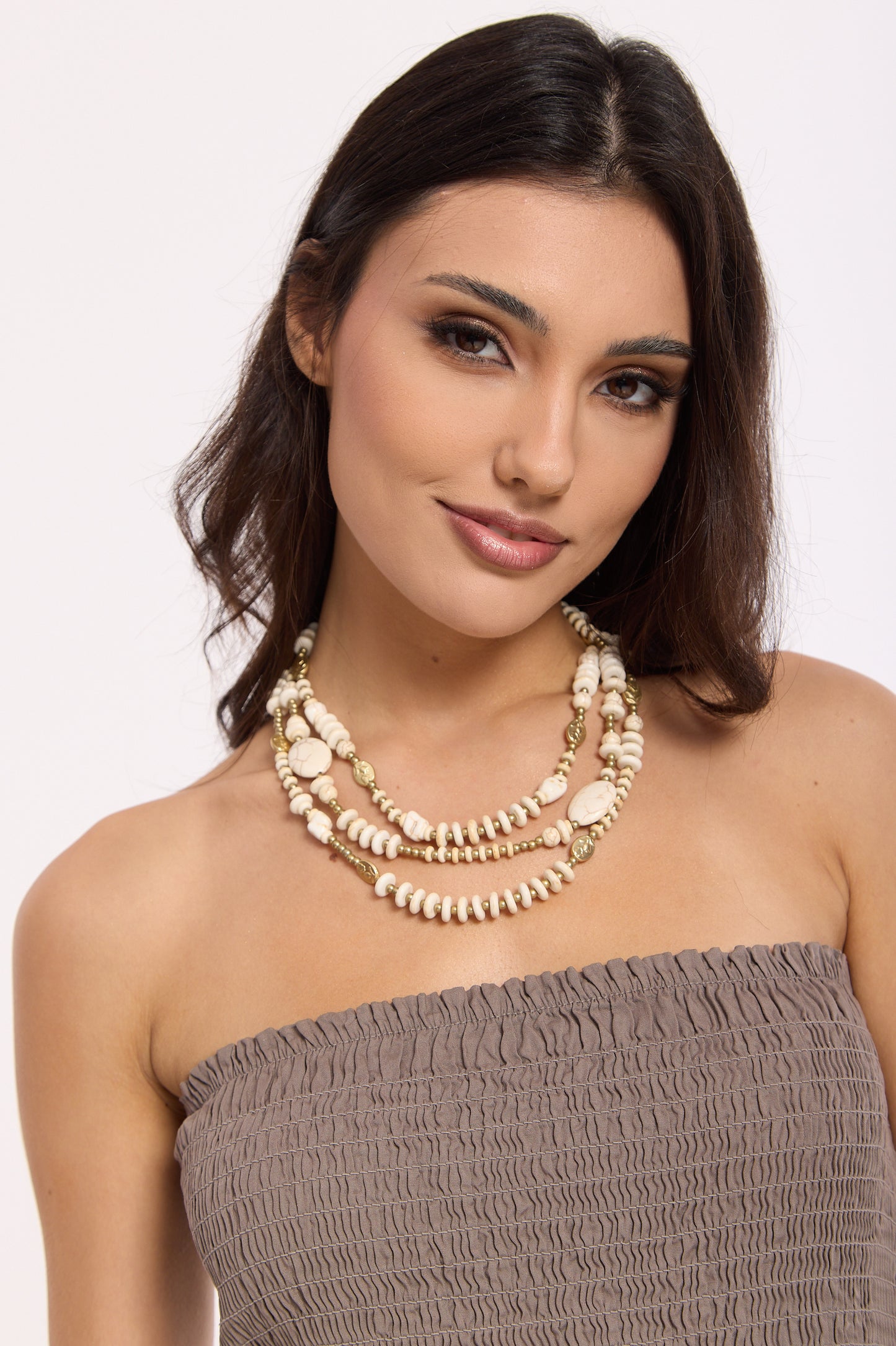 
                  
                    Layered Ivory Bead Statement Necklace
                  
                