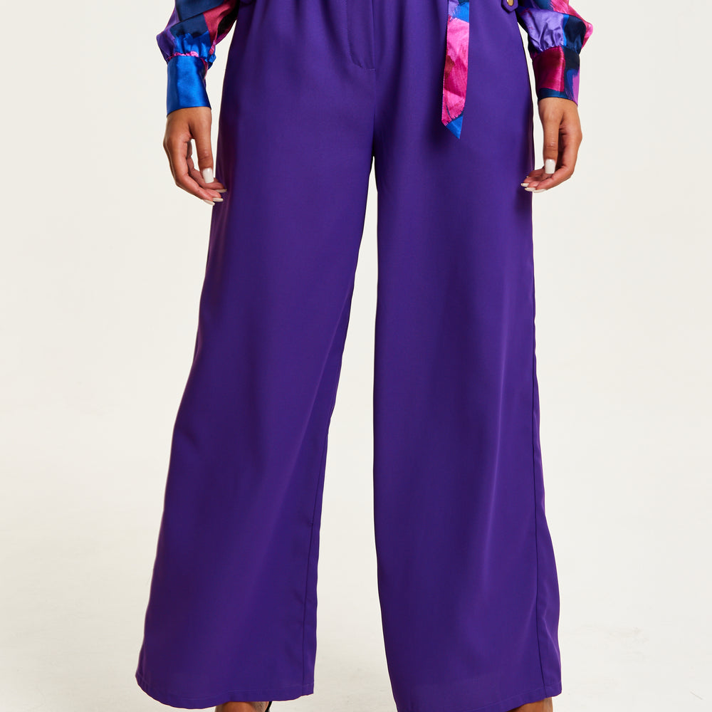 
                  
                    Liquorish Purple Wide Leg Trousers With Elasticated Waist
                  
                