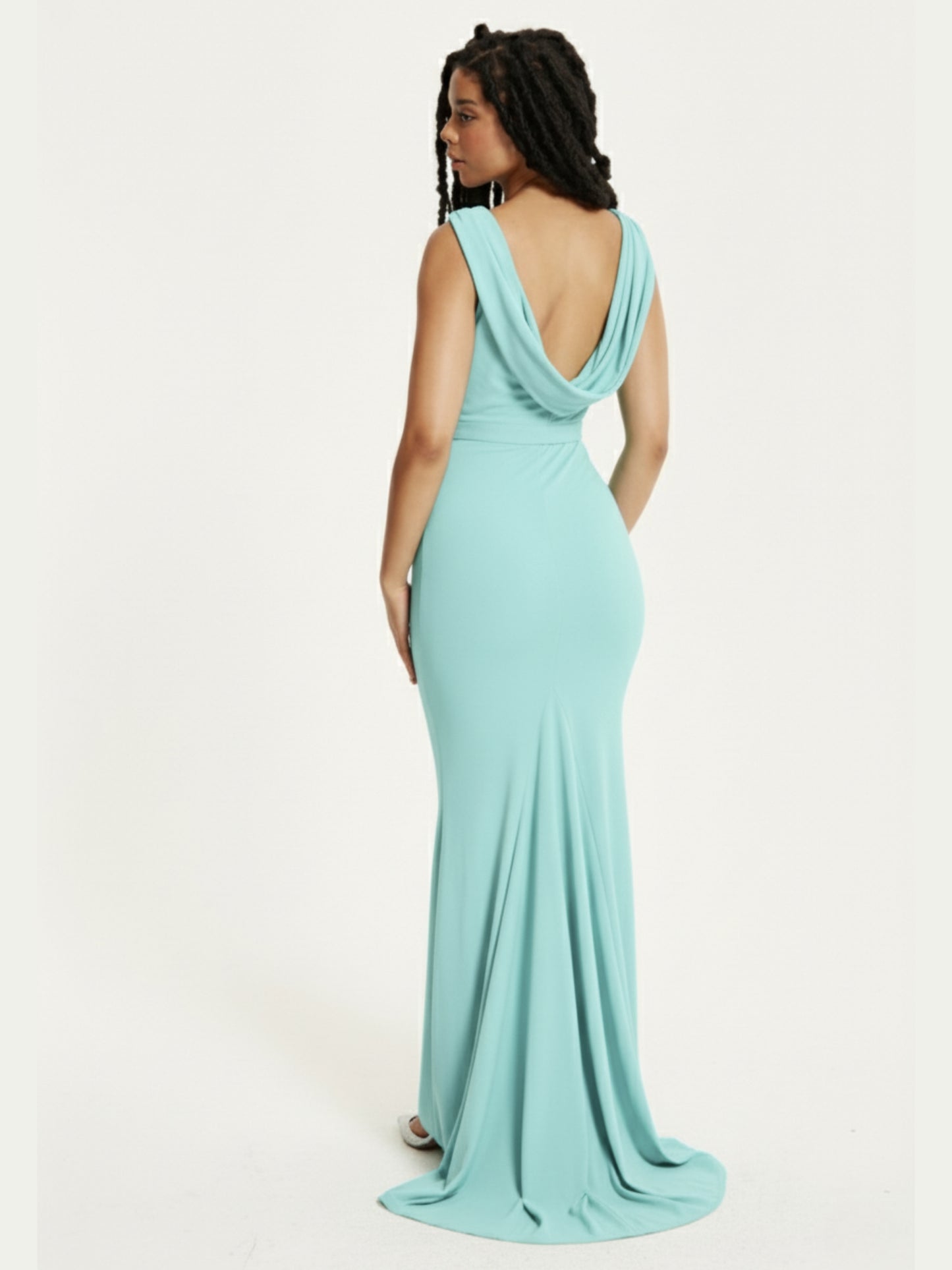 
                  
                    Turquoise Draped Cowl Back Maxi Dress
                  
                