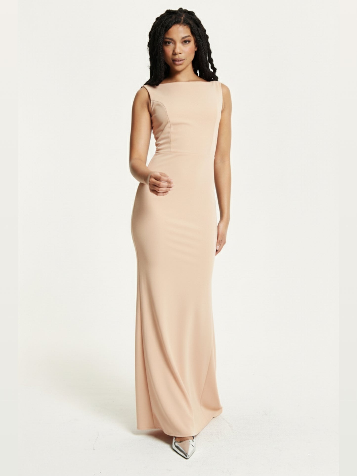 
                  
                    Peach Draped Cowl Back Maxi Dress
                  
                