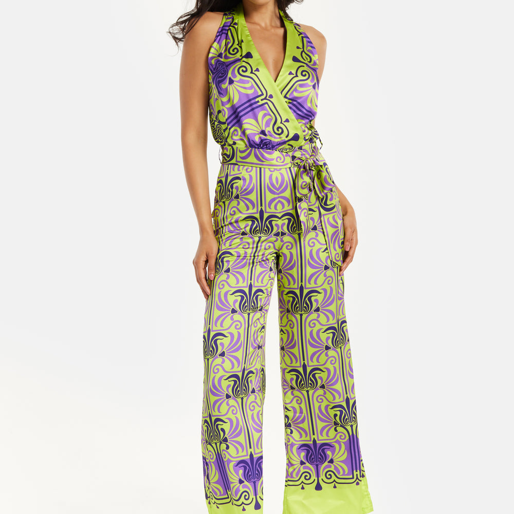 
                  
                    Liquorish Printed Shawl Tie Neck Palazzo Jumpsuit
                  
                