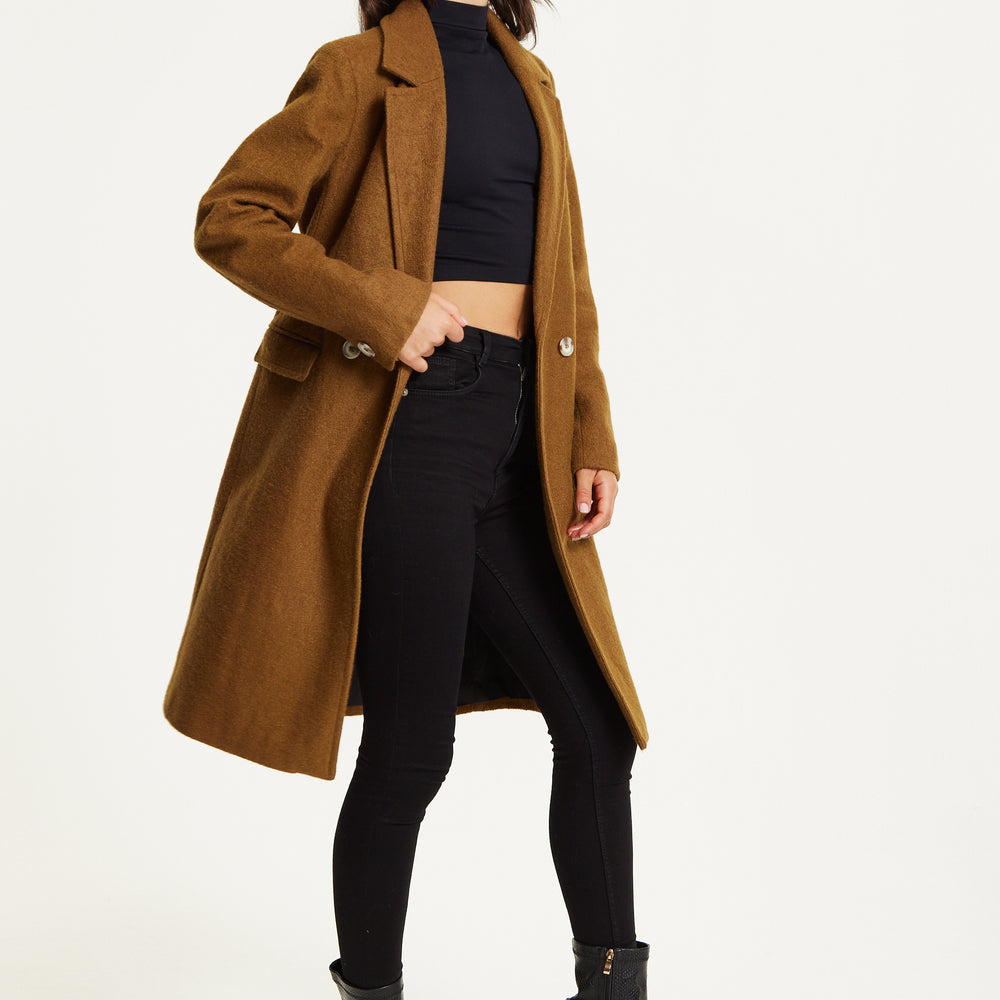 
                  
                    Camel Wool Blend Double Breasted Coat
                  
                