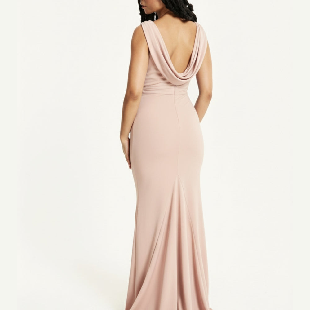 
                  
                    Nude Draped Cowl Back Maxi Dress
                  
                