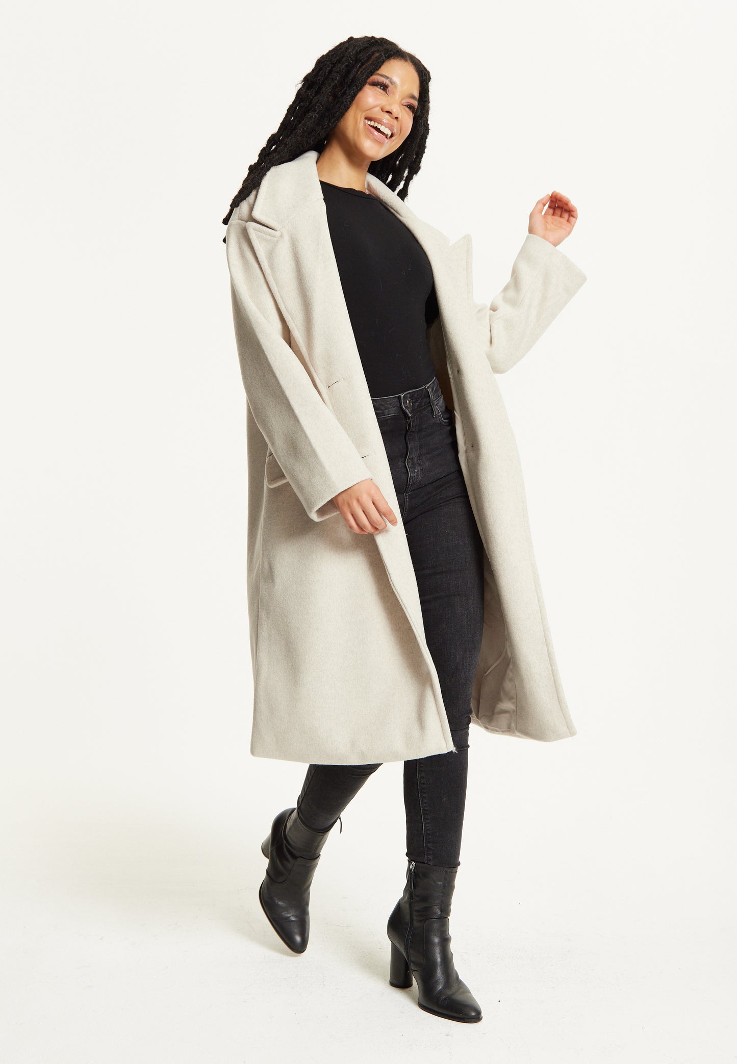 
                  
                    Beige Double Breasted Coat
                  
                