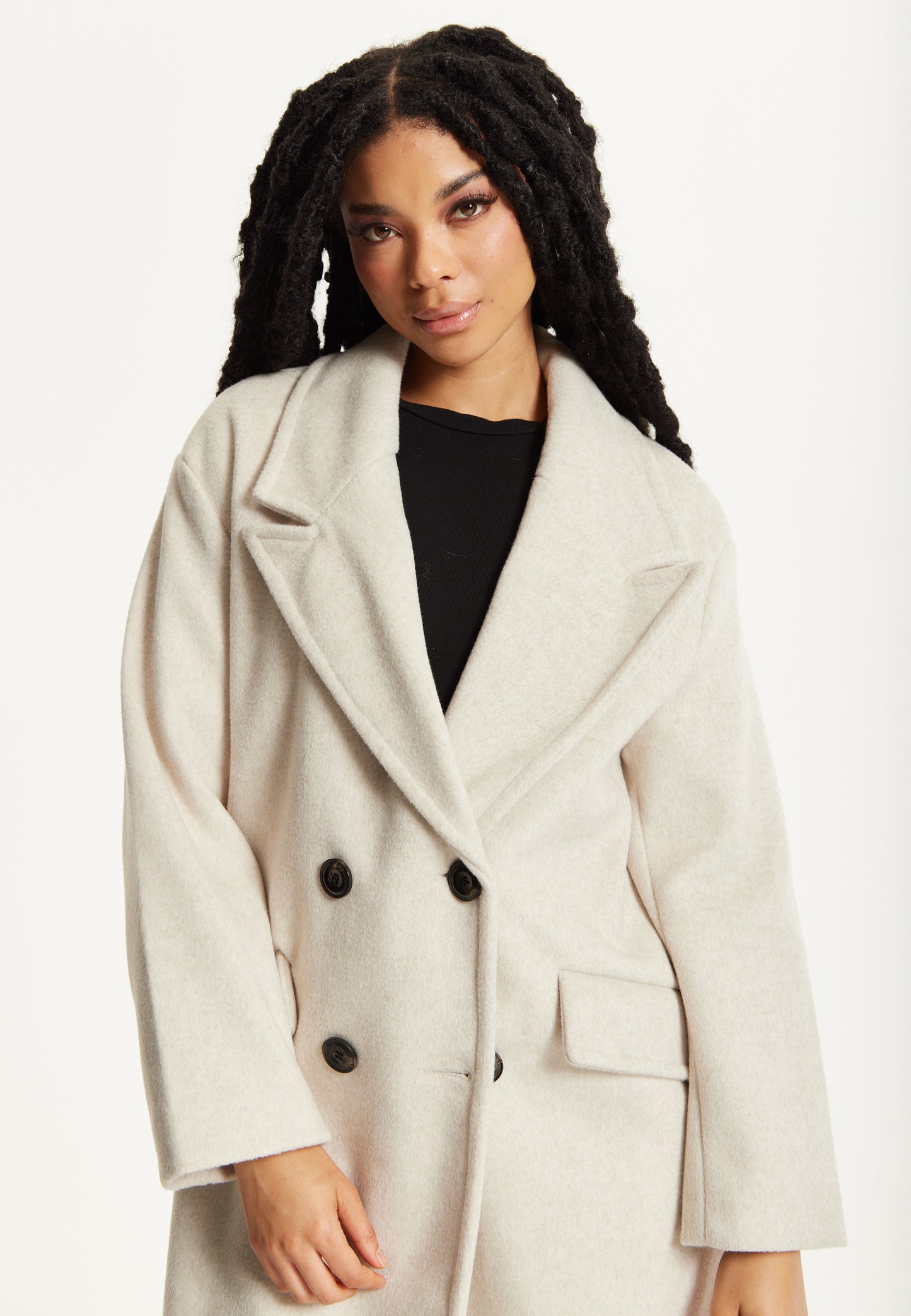 
                  
                    Beige Double Breasted Coat
                  
                