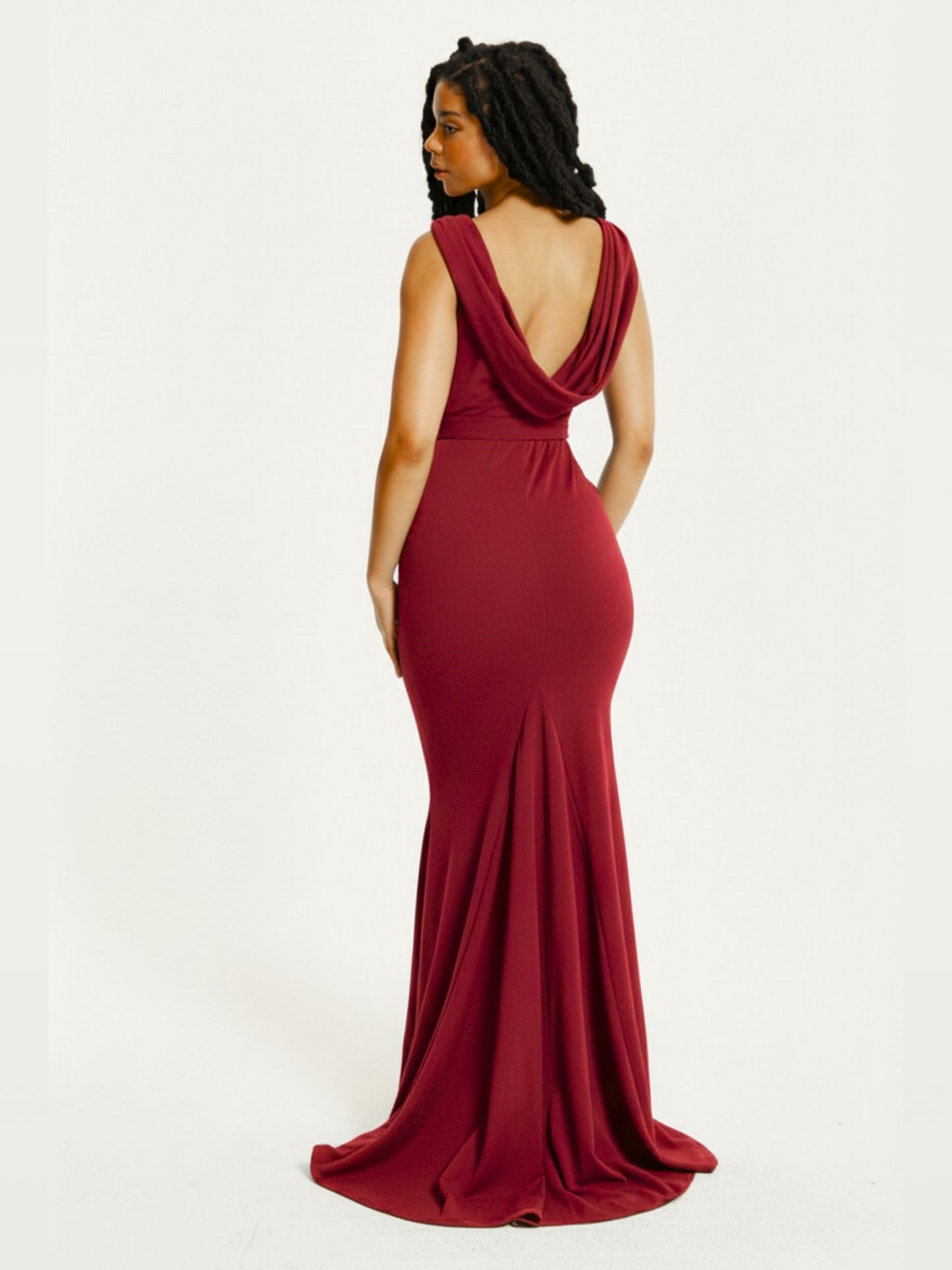 
                  
                    Burgundy Draped Cowl Back Maxi Dress
                  
                