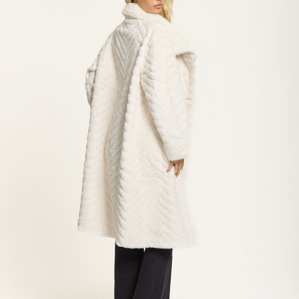 
                  
                    Ivory Faux Fur Longline Coat
                  
                